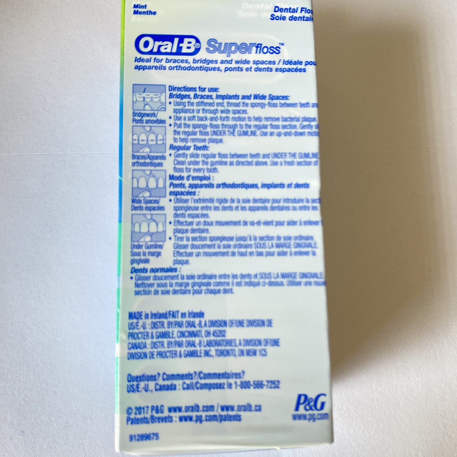 2 Pack Oral-B Super Floss Dental Pre-Cut Strands Mint Braces,Bridges,wide spaces