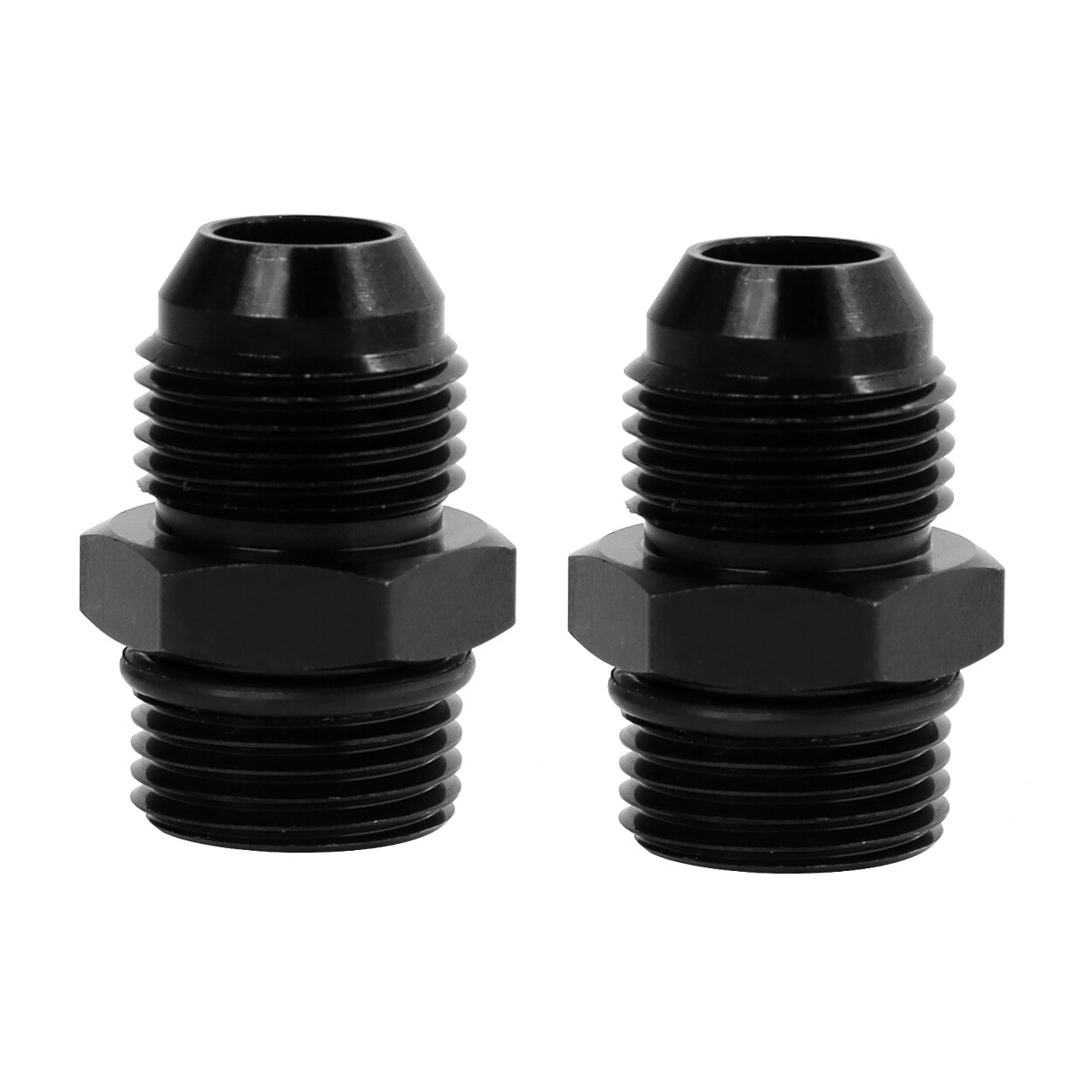 ORB O-ring AN10 10AN to AN10 10AN Male Adapter Fitting Black Pack of 2