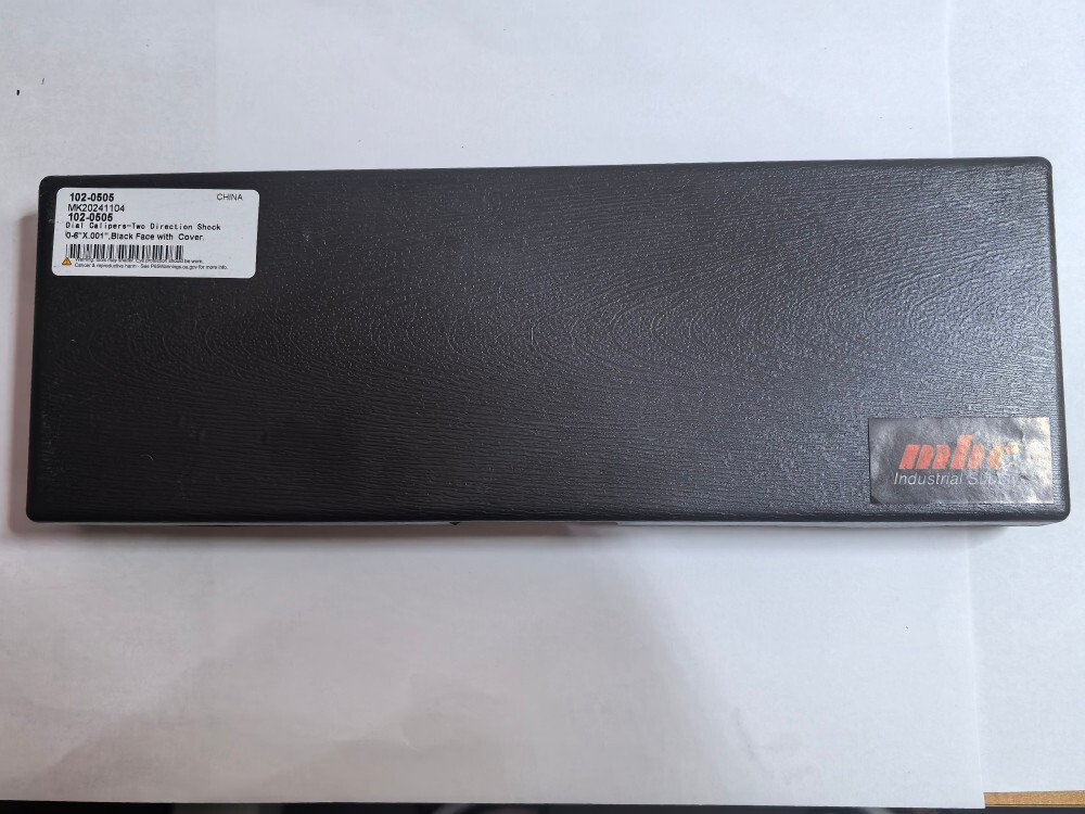 mhc 0-6x0.001" Dial Caliper, Black Face, Shock Proof, Stainless Steel, 102-0505