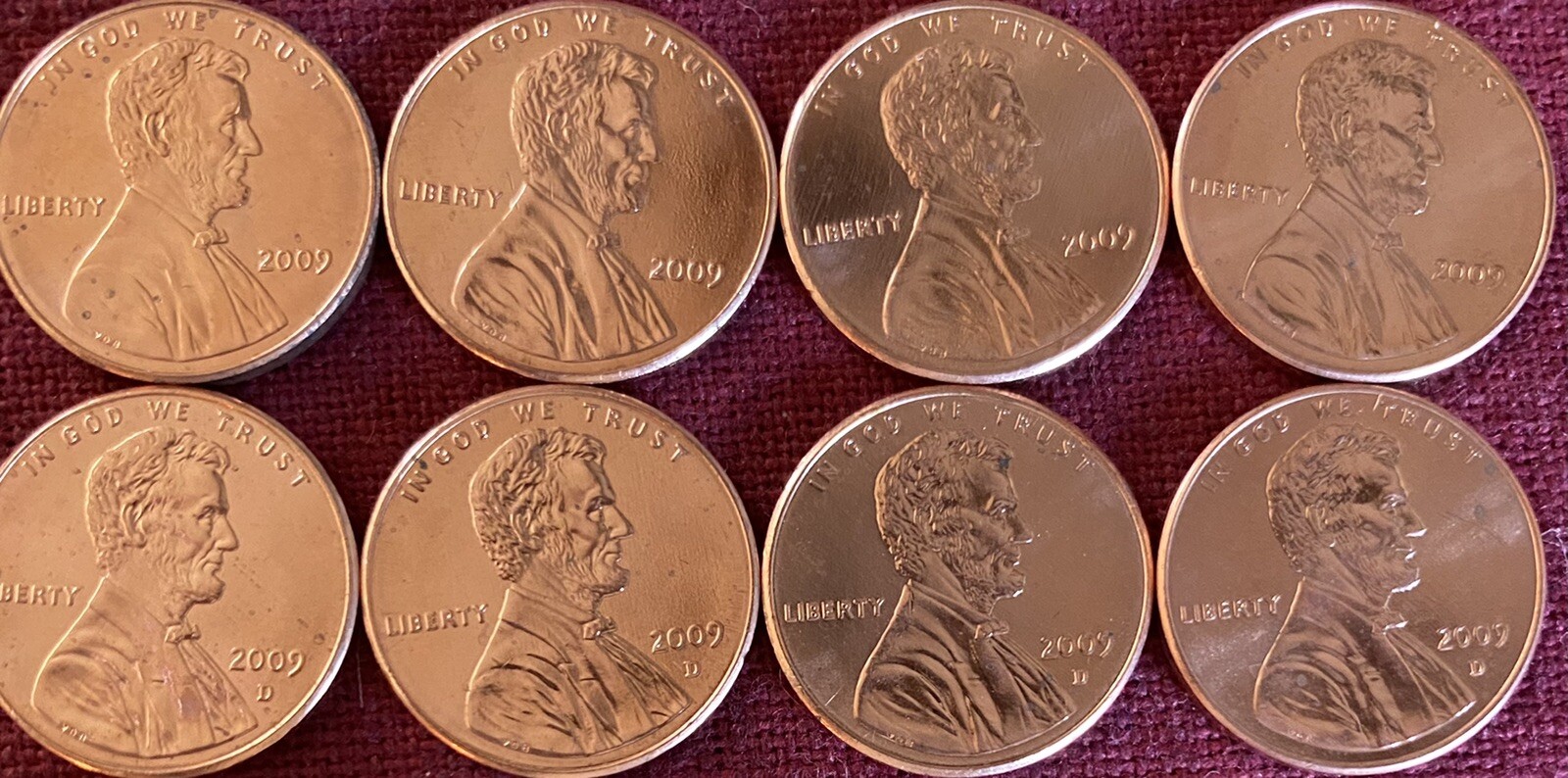Complete Set Lincoln Bicentennial 2009 Cent Pennies from Mint Rolls P & D Mint