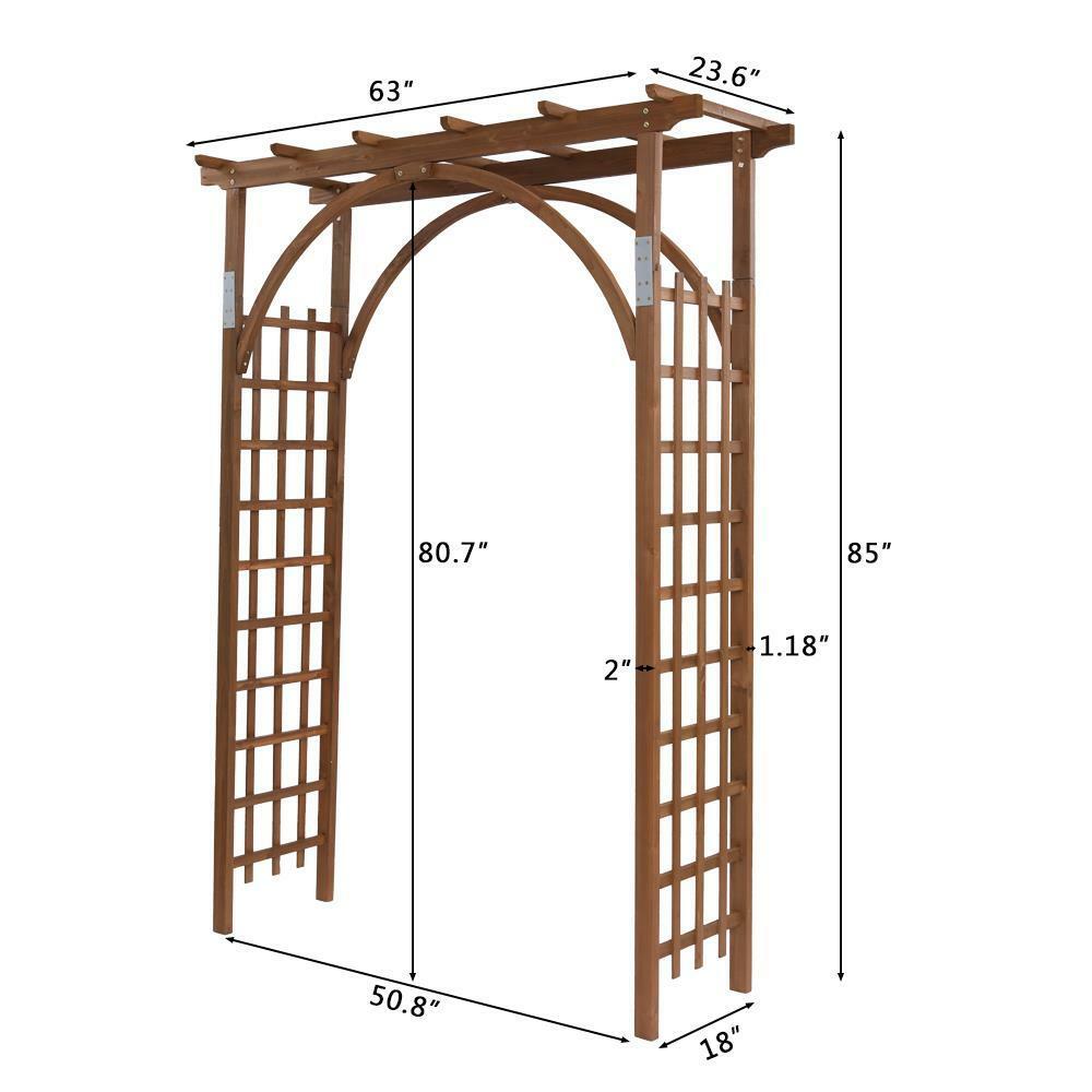 8 FT Wooden Garden Arbor Arches Wedding Party Arch for Climbing Plant