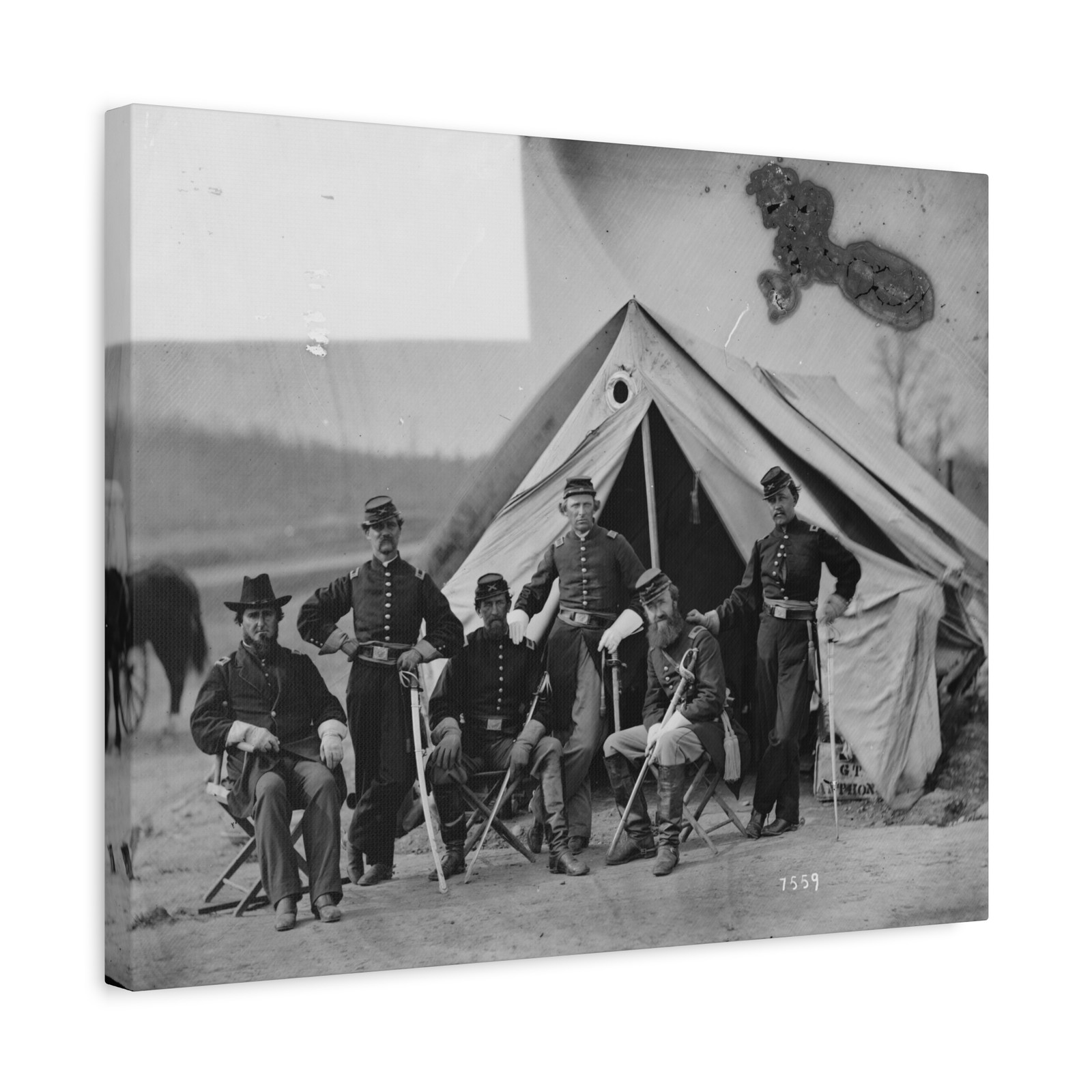 Six officers of the 17th New York Battery, Camp Barry - Canvas Wall Art