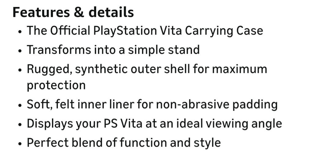 New - SONY Official PS VITA Protective Case & Stand OEM PLAYSTATION Series 1000