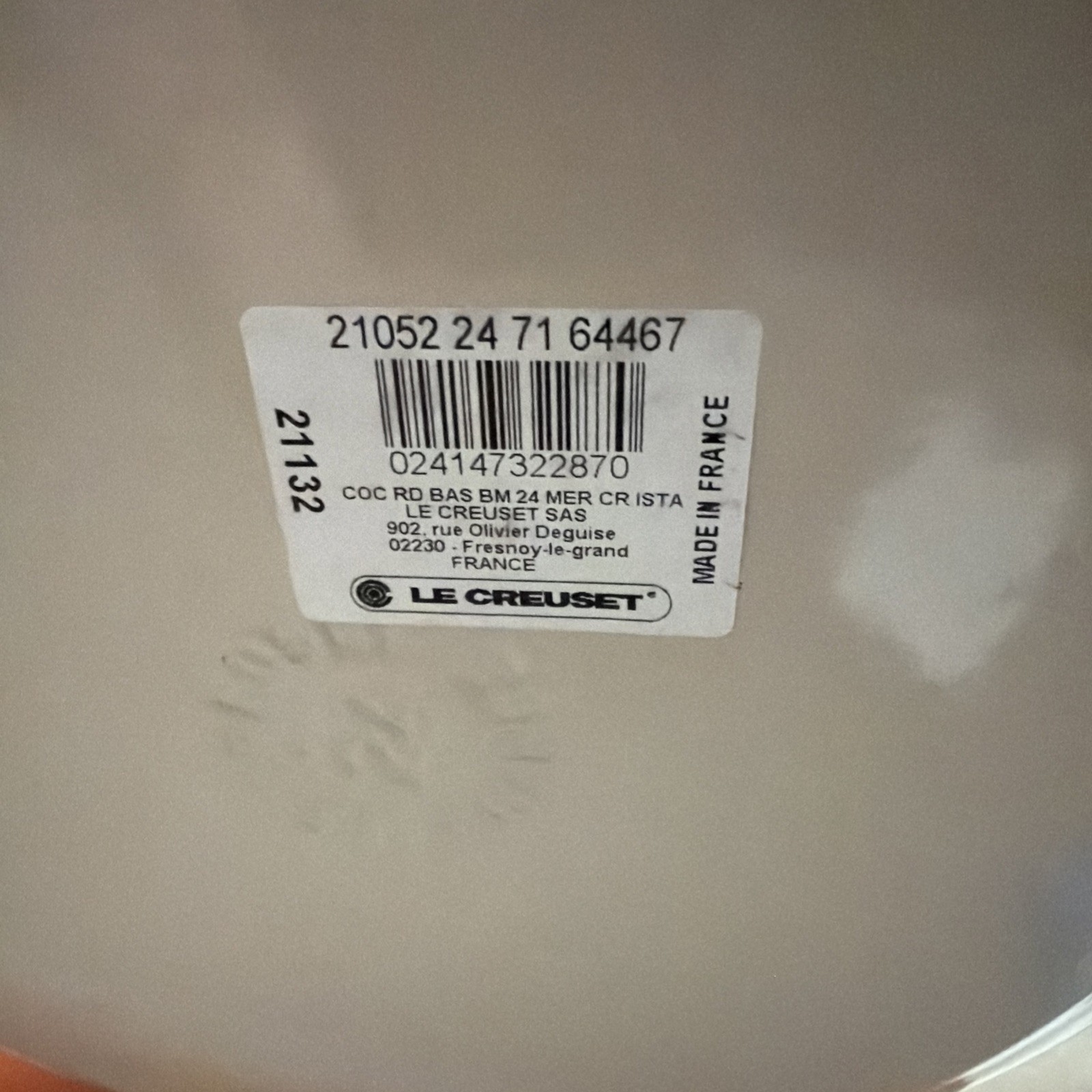 Le Creuset Risotto Pot 24cm 9.5" 3.5qt Meringue