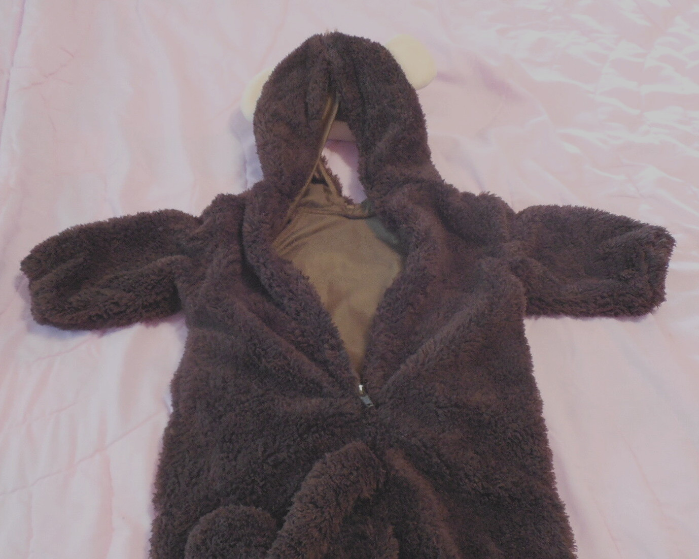 MONKEY Halloween Costume Infant Baby Hood Zip Up Padded Size 3 Months New