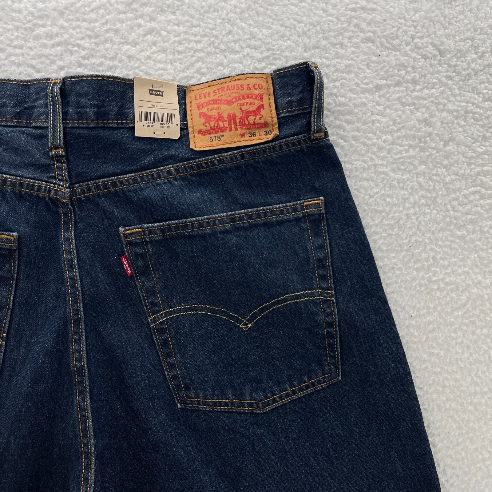 Levis Jeans Mens 36x30 Blue 578 Baggy Dark Wash Denim Y2K Skater Wide Leg NEW