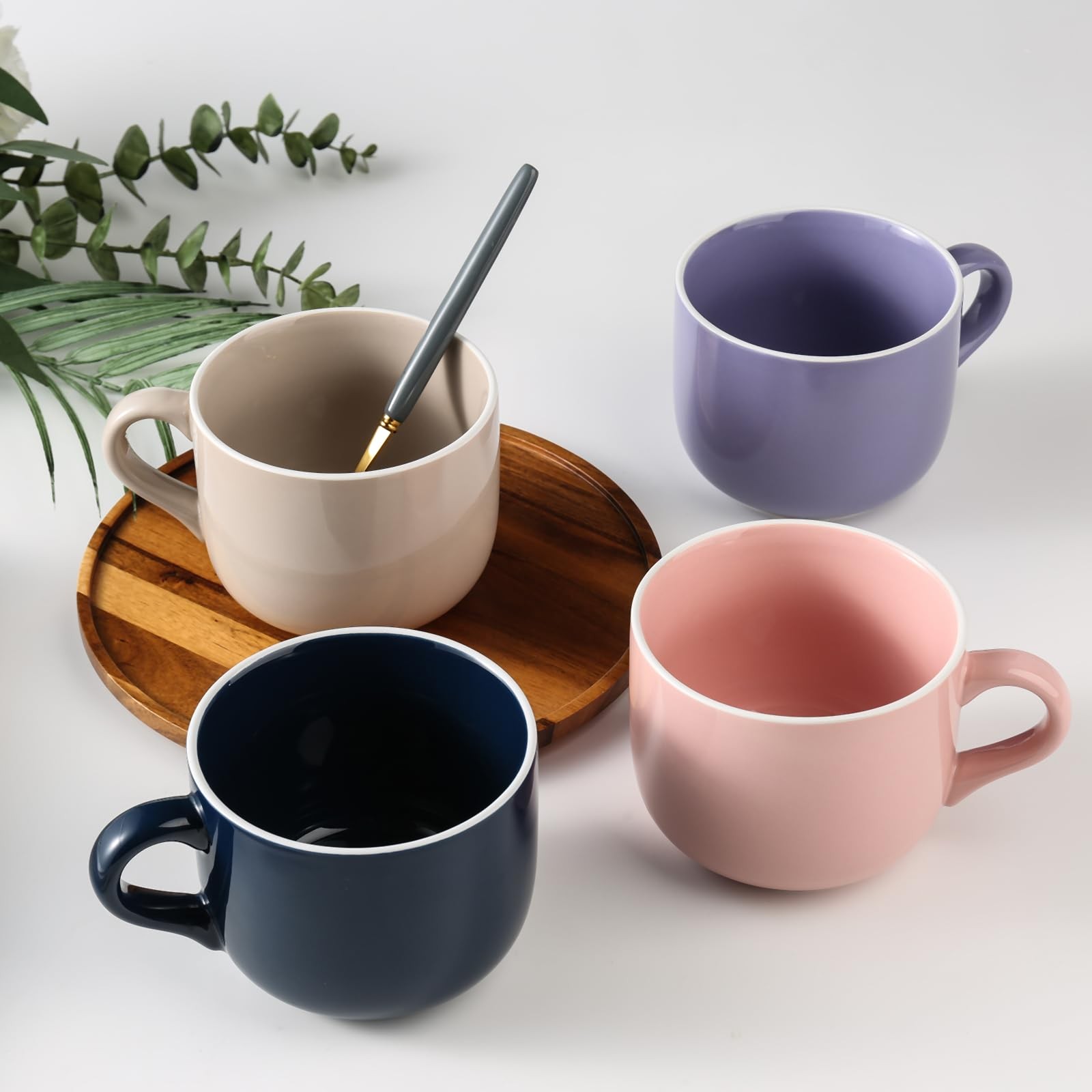 Soup Mugs with Handles Microwave Safe, 21 OZ Jumbo Ceramic Soup Mug, Soup Cup...