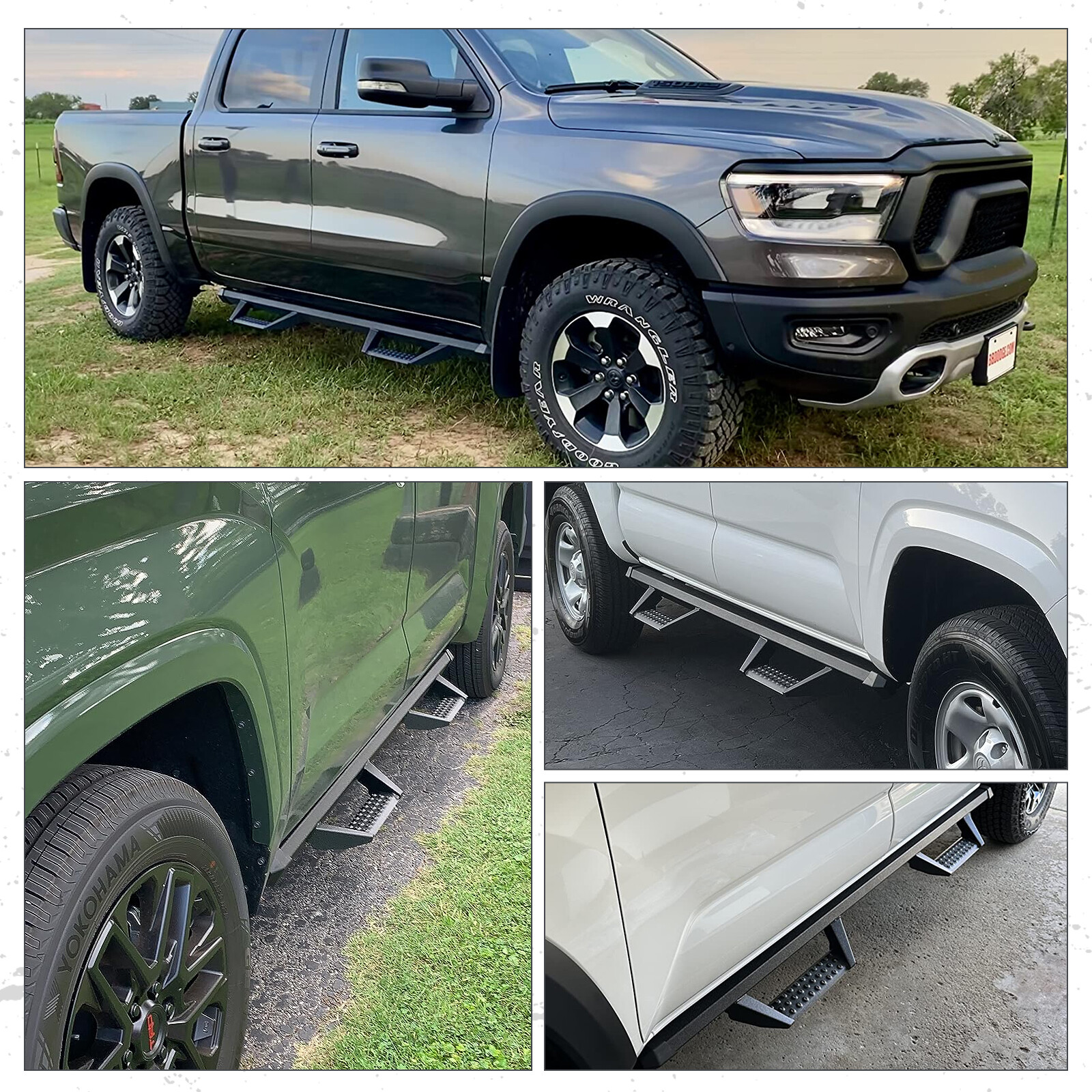 For 2005-2023 TOYOTA Tacoma Double Cab 3" Side Step Drop Bar Running Board BCKA