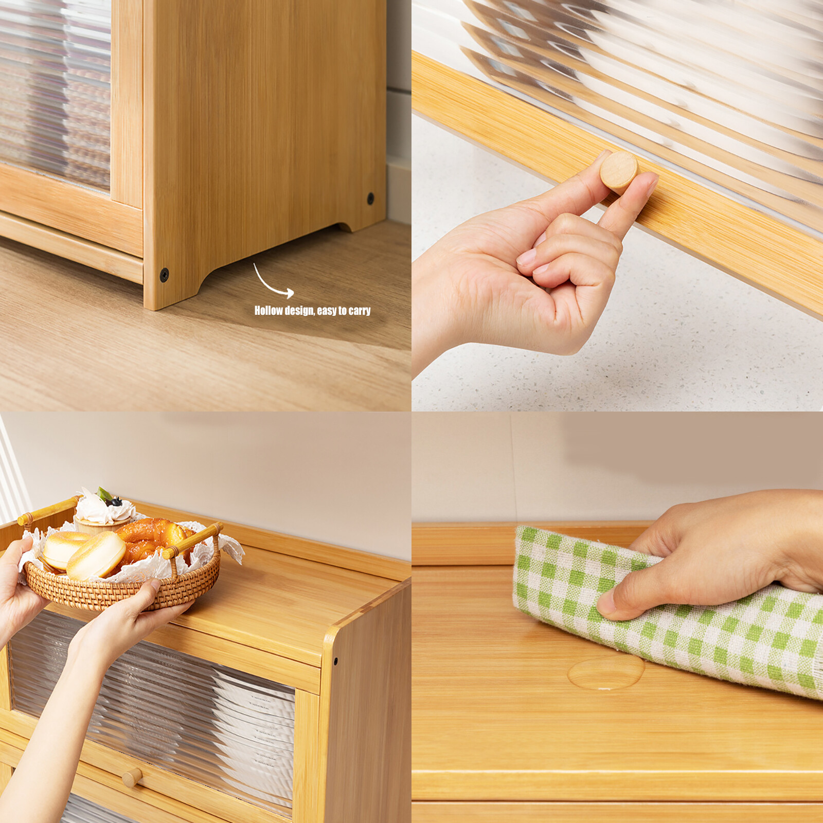 Storage Cabinet, Countertop Storage Cabinet, Cabinet with 2 Door Stoppers