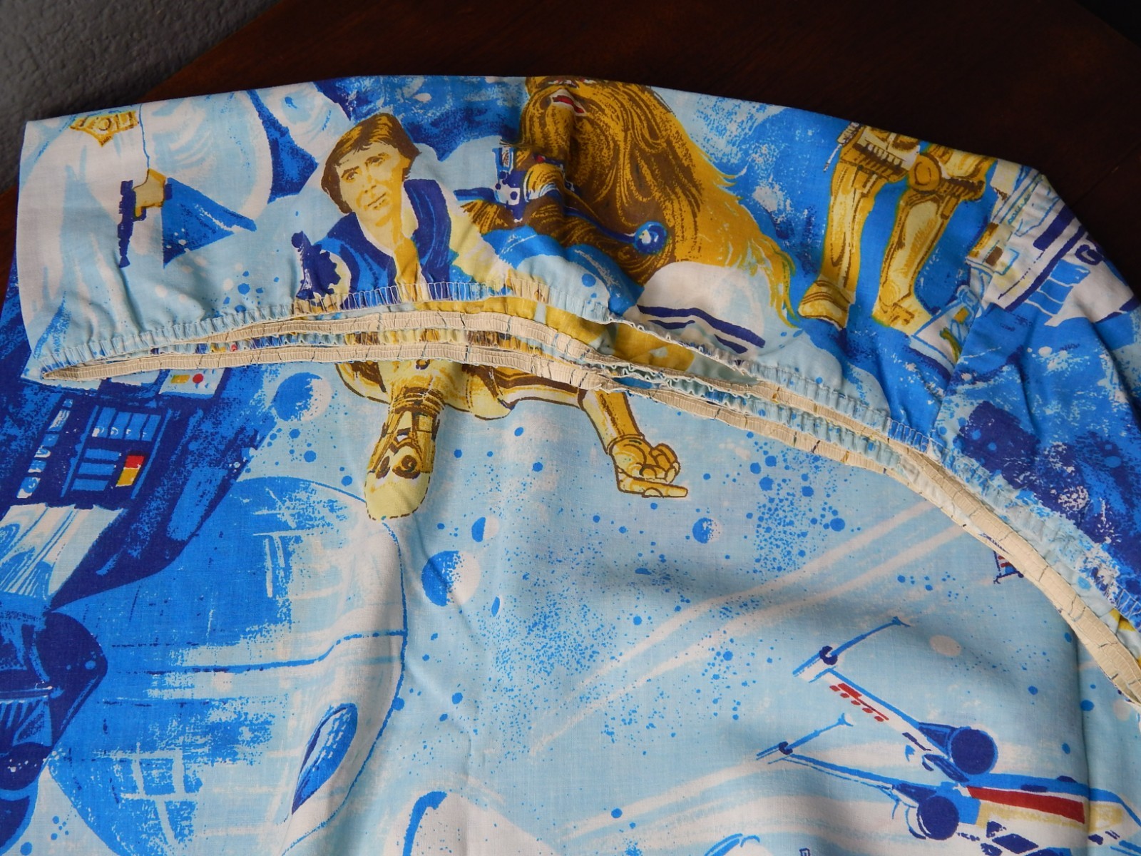 Vintage 1977 Star Wars A New Hope Fitted Twin Bed Sheet JC Penney Bibb