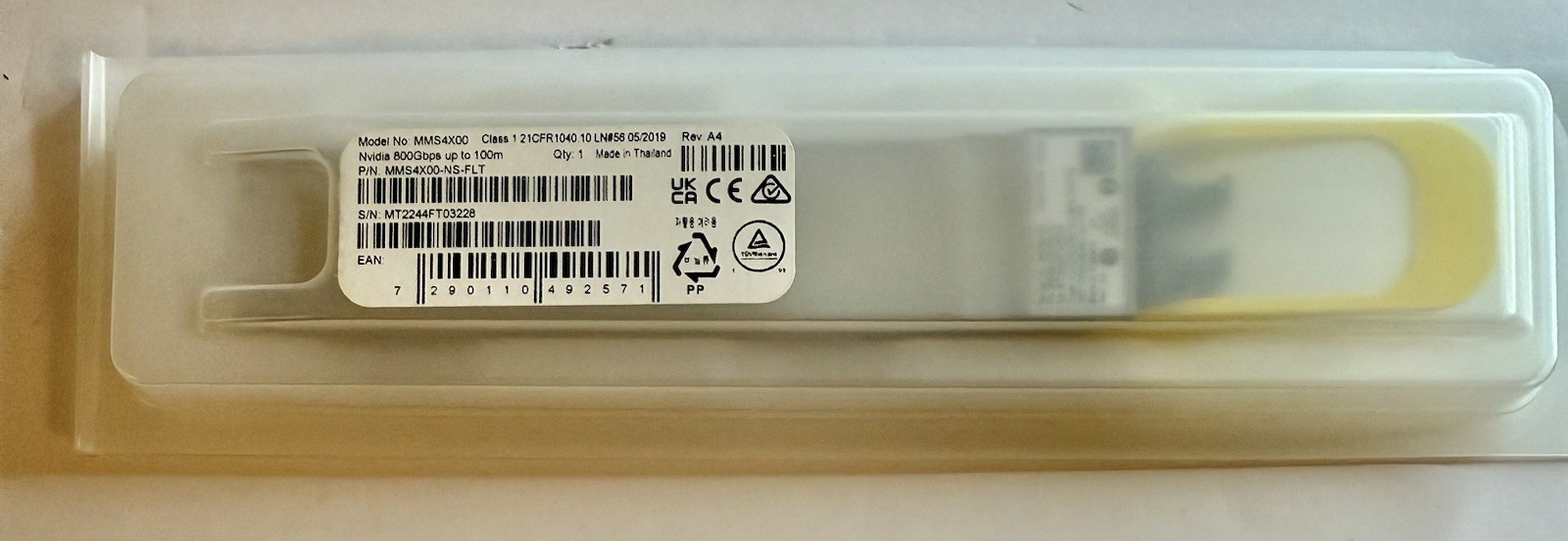 Nvidia Mellanox MMS4X00-NS-FLT Flat Top OSFP Optical Transceiver 800GBPs To 100