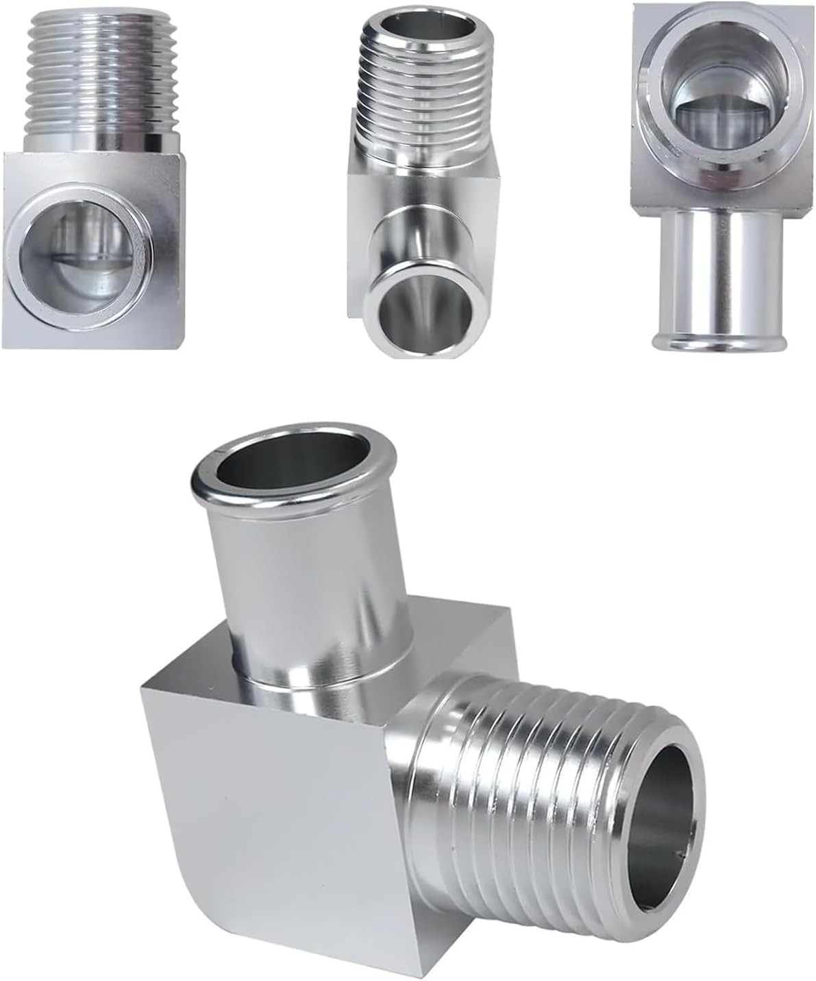Heater Hose Fitting, Aluminum Alloy Heater Hose Adapter 90 Degree Connector 1/2