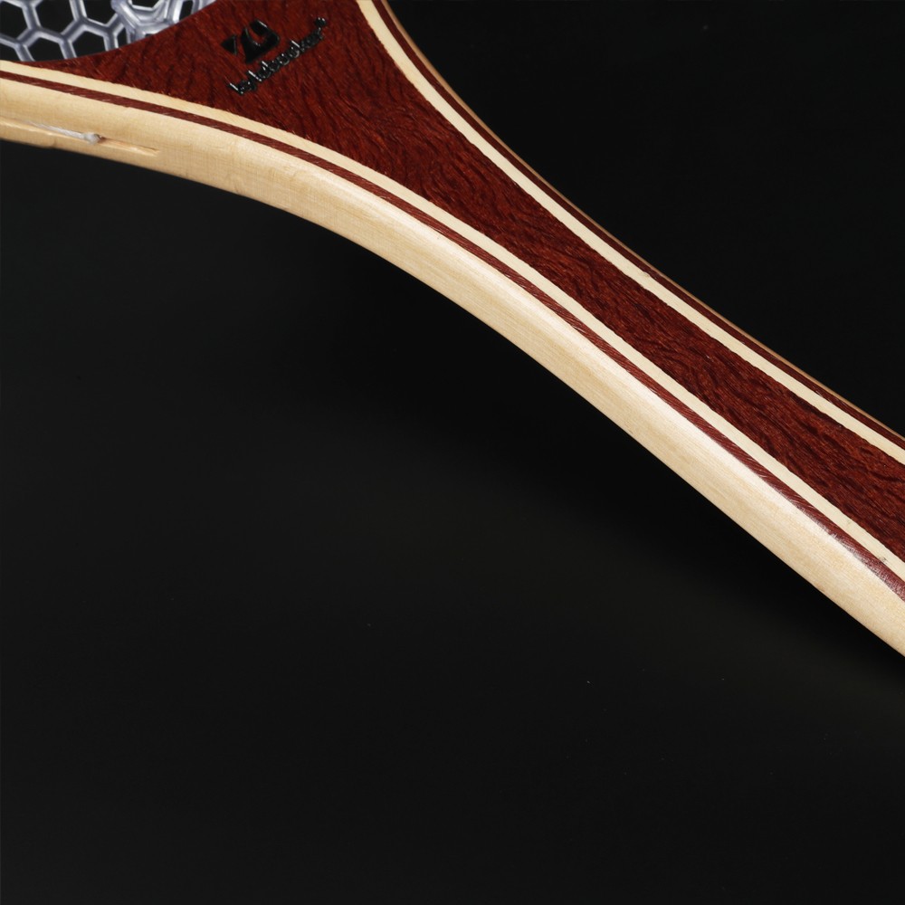 Fly Fishing Net Rubber Mesh Trout Landing Net Catch & Release Handmade Wood