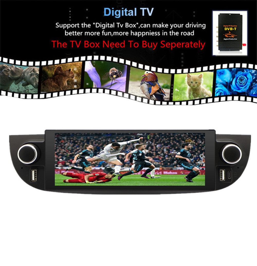 6.86in Touch Screen Car Radio Player USB RDS 4+32G Fit For Fiat 500 2007-2018