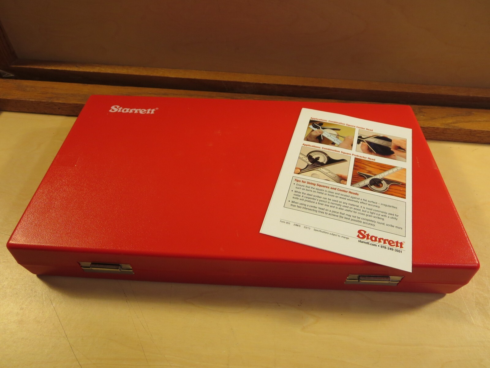 STARRETT 9-12-4r Combination set, 12" 4 Grads 50042 New w/case