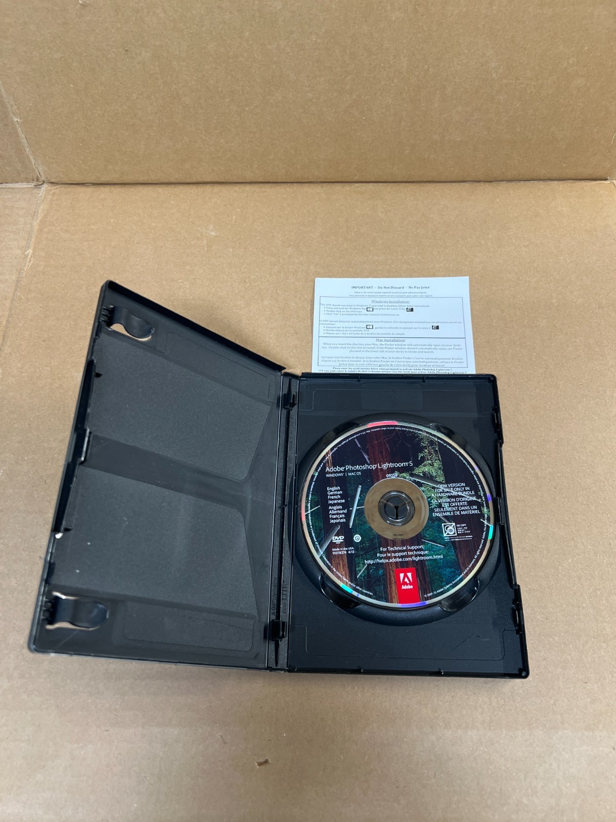 Adobe Photoshop Lightroom 5 Software DVD Serial Number used