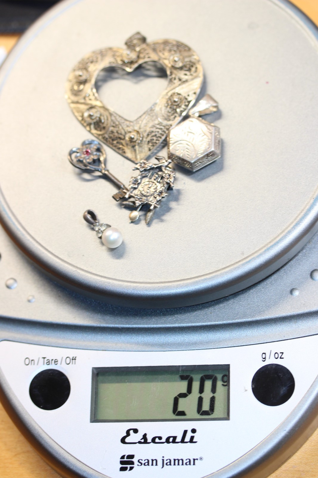 20g All Vintage Sterling Silver Pendant Lot Of 5 #0468