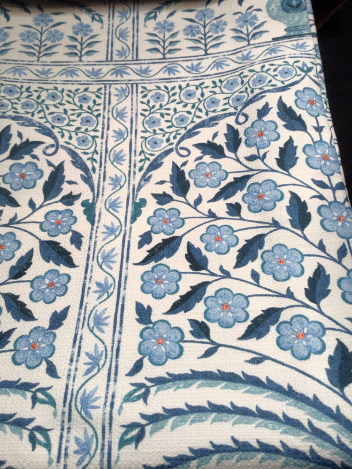 P/KAUFMAN window Curtain Panels 50 x 96 Drapes 2 pc Set Floral Foliage Tile