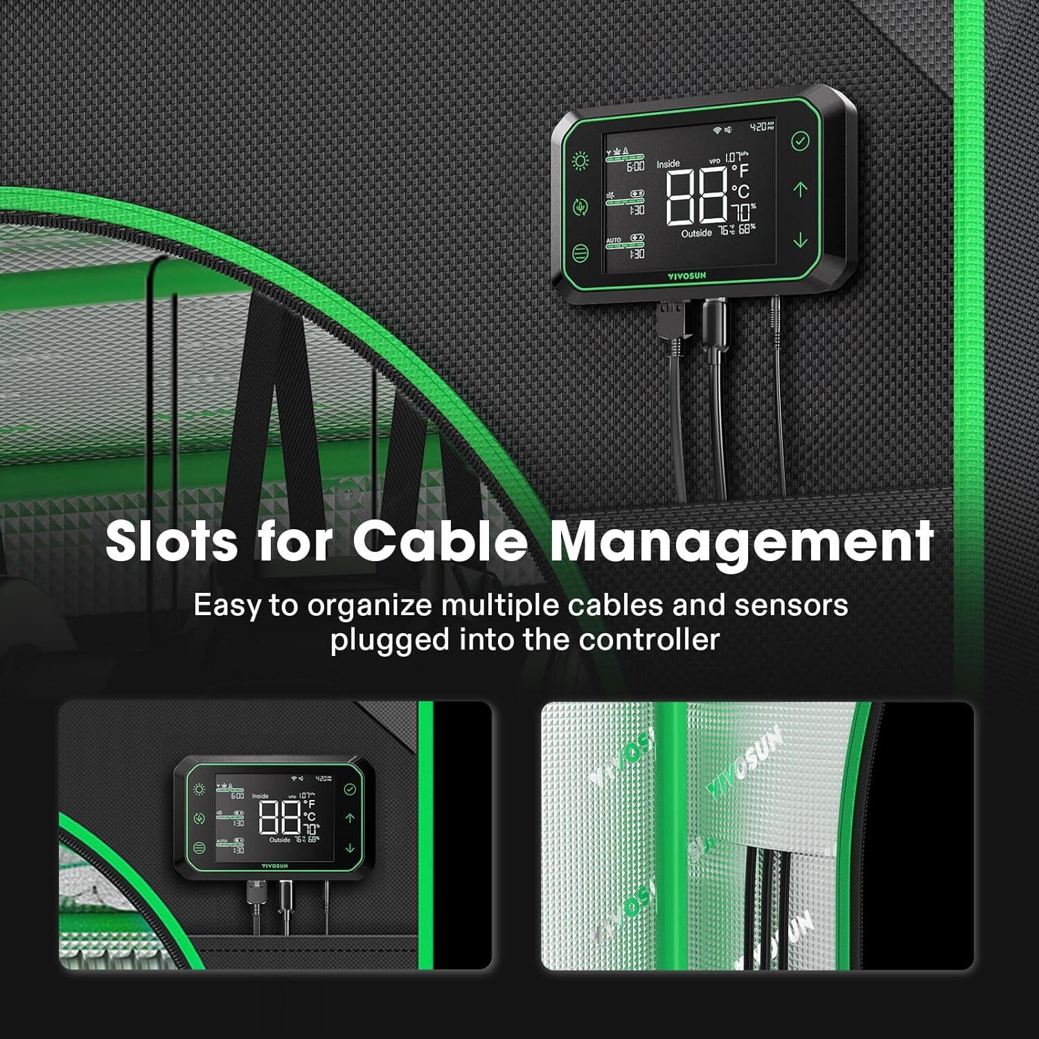 VIVOSUN 2-in-1 108"x48"x80" Grow Tent 2 small chamber Hydroponic Indoor Planting