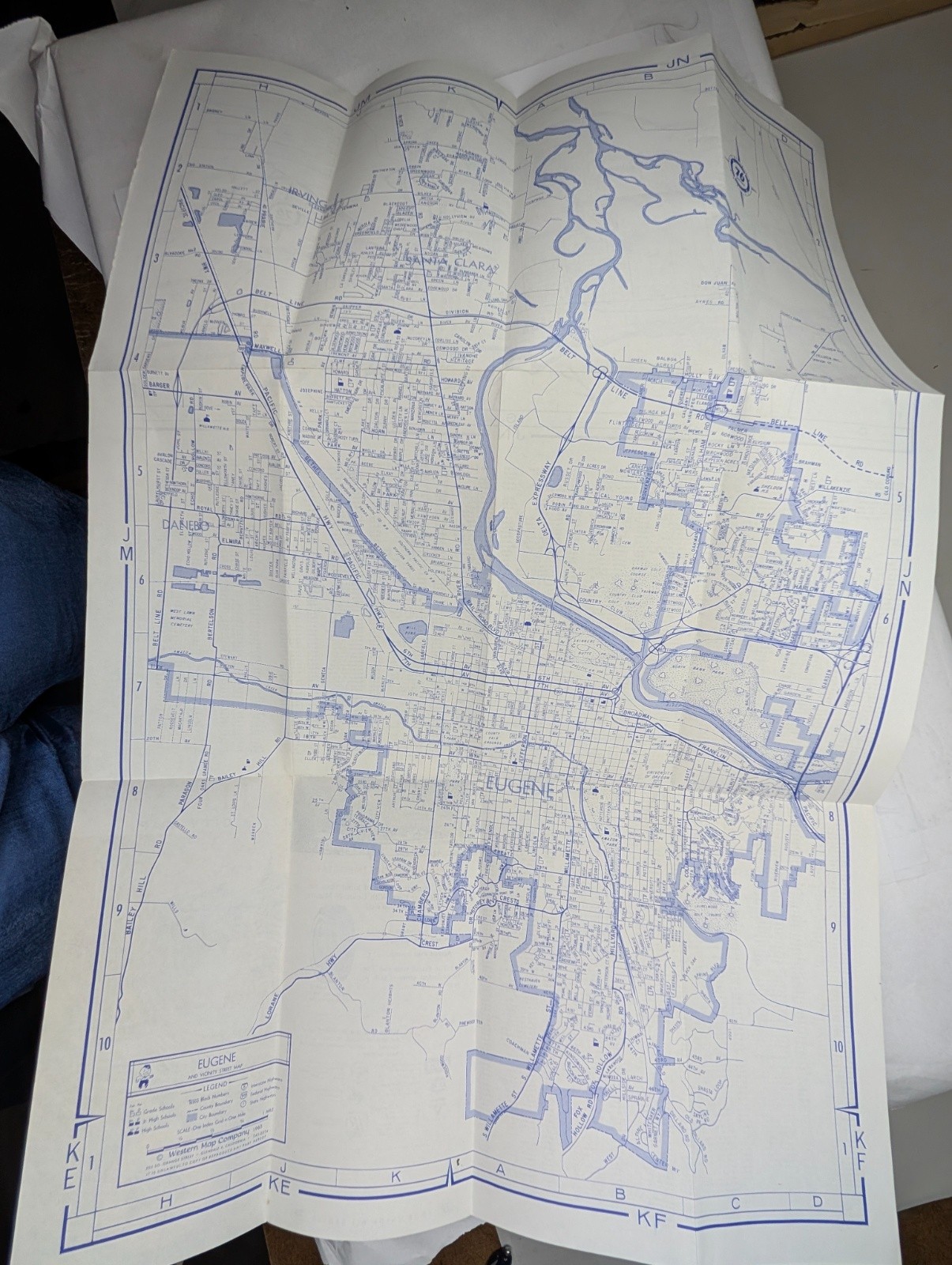 Vtg Union 76 Eugene City Map Oregon Detail Street Guide Oil Gas Station 2W