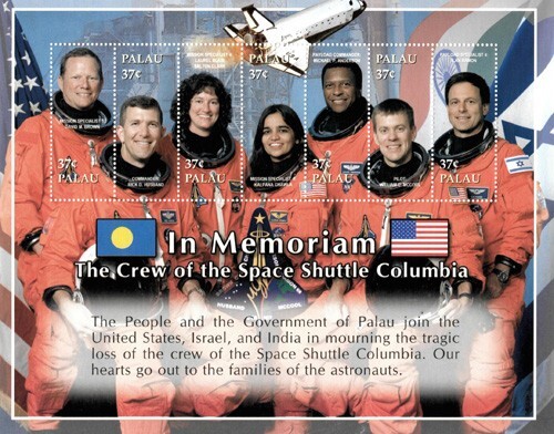 Palau 2003 - Space Shuttle Columbia Memorial - Sheet of 7 Stamps Scott #716 MNH