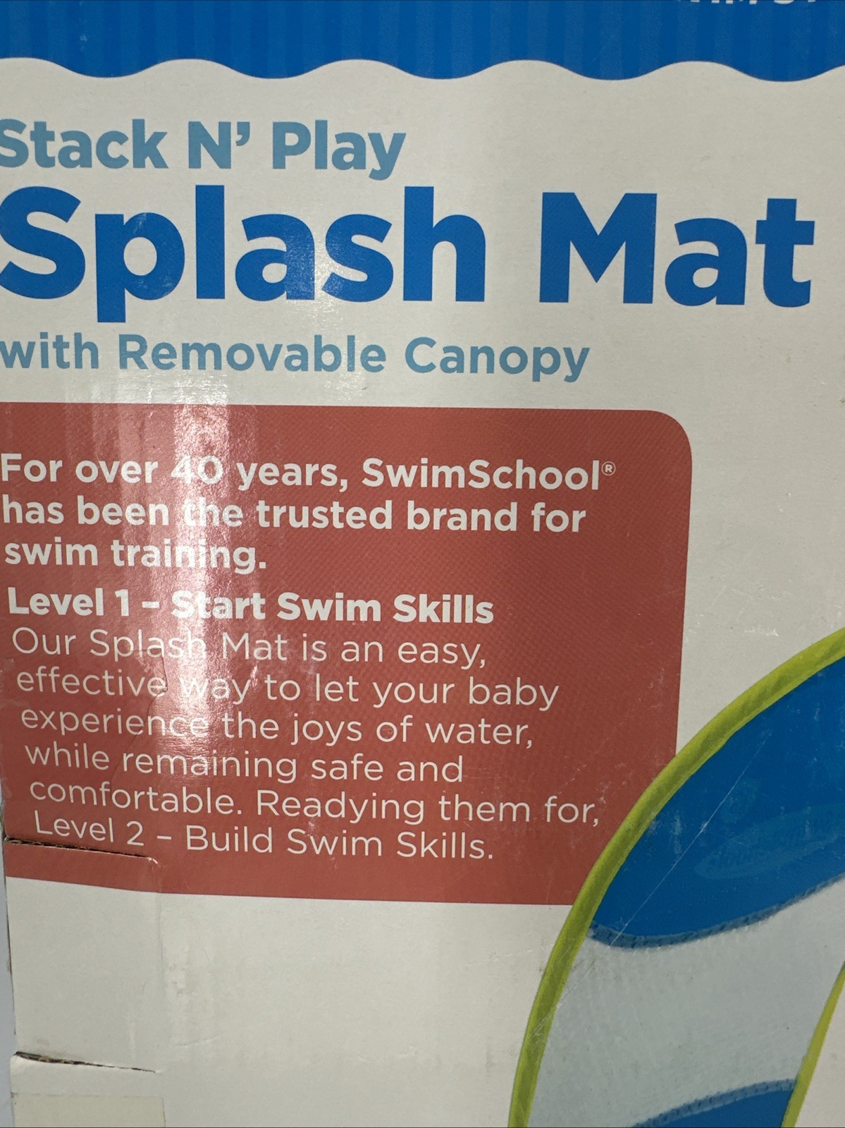 Stack N' Play Teal Inflatable Splash Mat with Removable Canopy 28" By SwimSchool