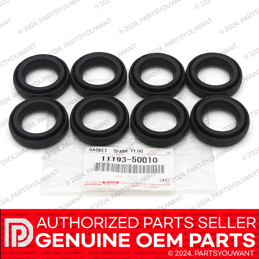 GENUINE Toyota Lexus V8 Cylinder Head Valve Cover Gasket + Spark Plug Seal SET