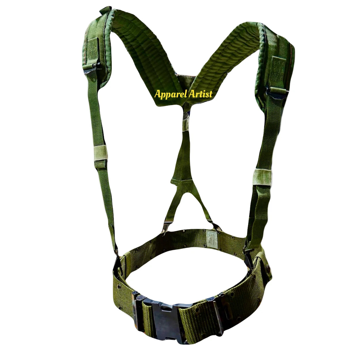 US Military Tactical Pistol Belt with Y-Suspenders Quick Release Large (32-48")
