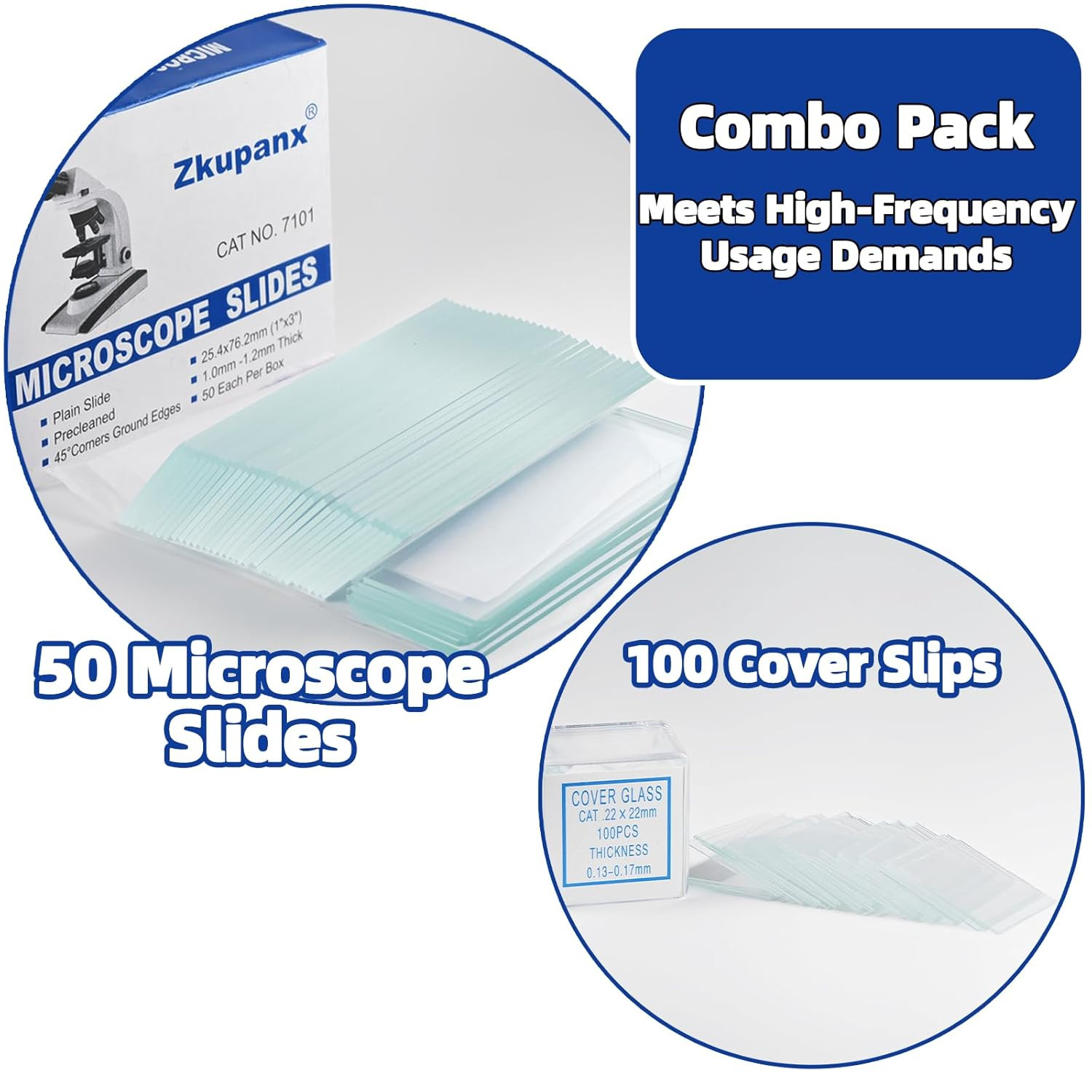 Blank Glass Microscope Slides and Covers - Ground Edges & 45° Clipped Corners, H