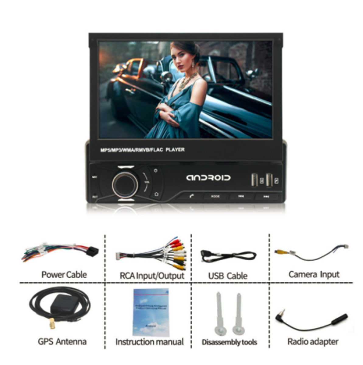 Stereo Car Radio For Carplay GPS Bluetooth Touch Screen Video Player Mirror Link