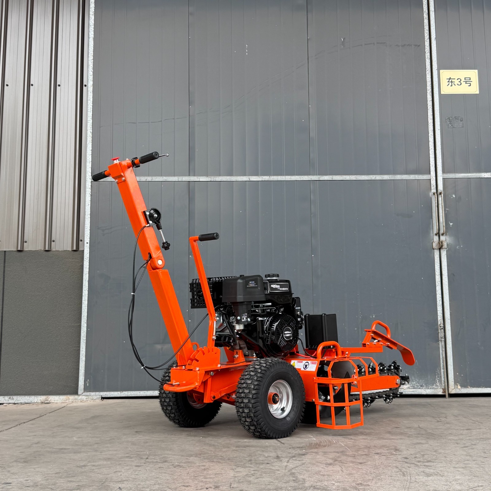 420cc 15HP E-Start Gas Powered Trencher, 24'' Trench Depth/4'' Trench Width
