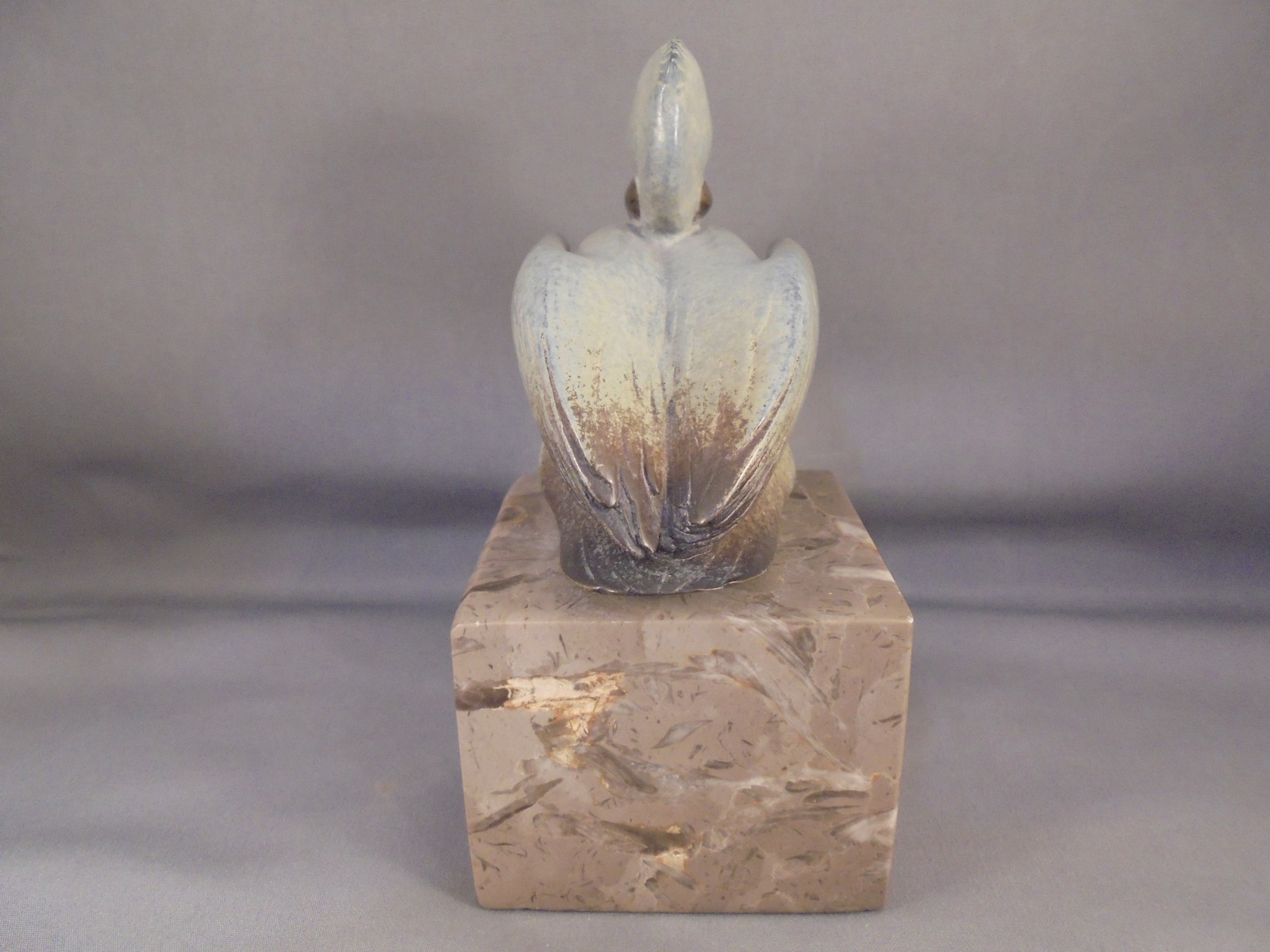 Brian Arthur Bronze on Marble Pelican Sculpture Figure 5 1/4" Total Height