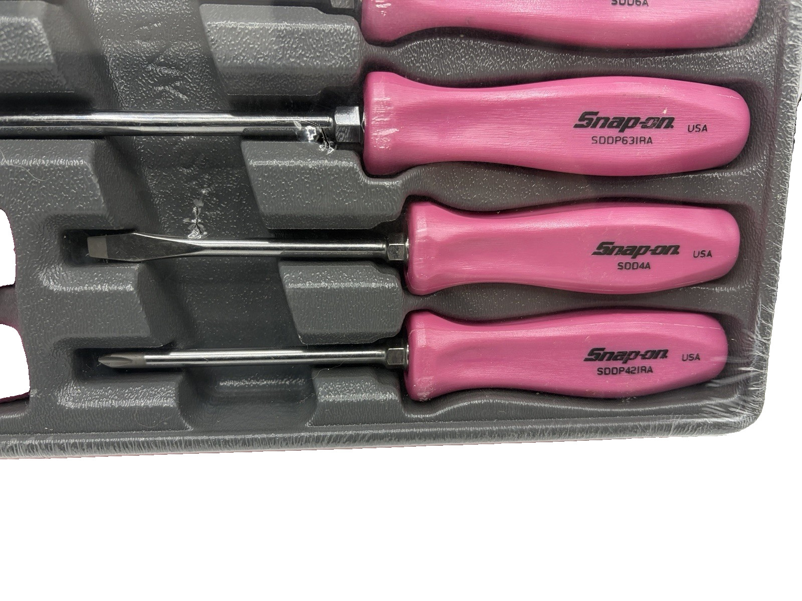 Snap On Tools Pink Hard Handle Combination Screwdriver Set SDDX70APP 7 Piece New