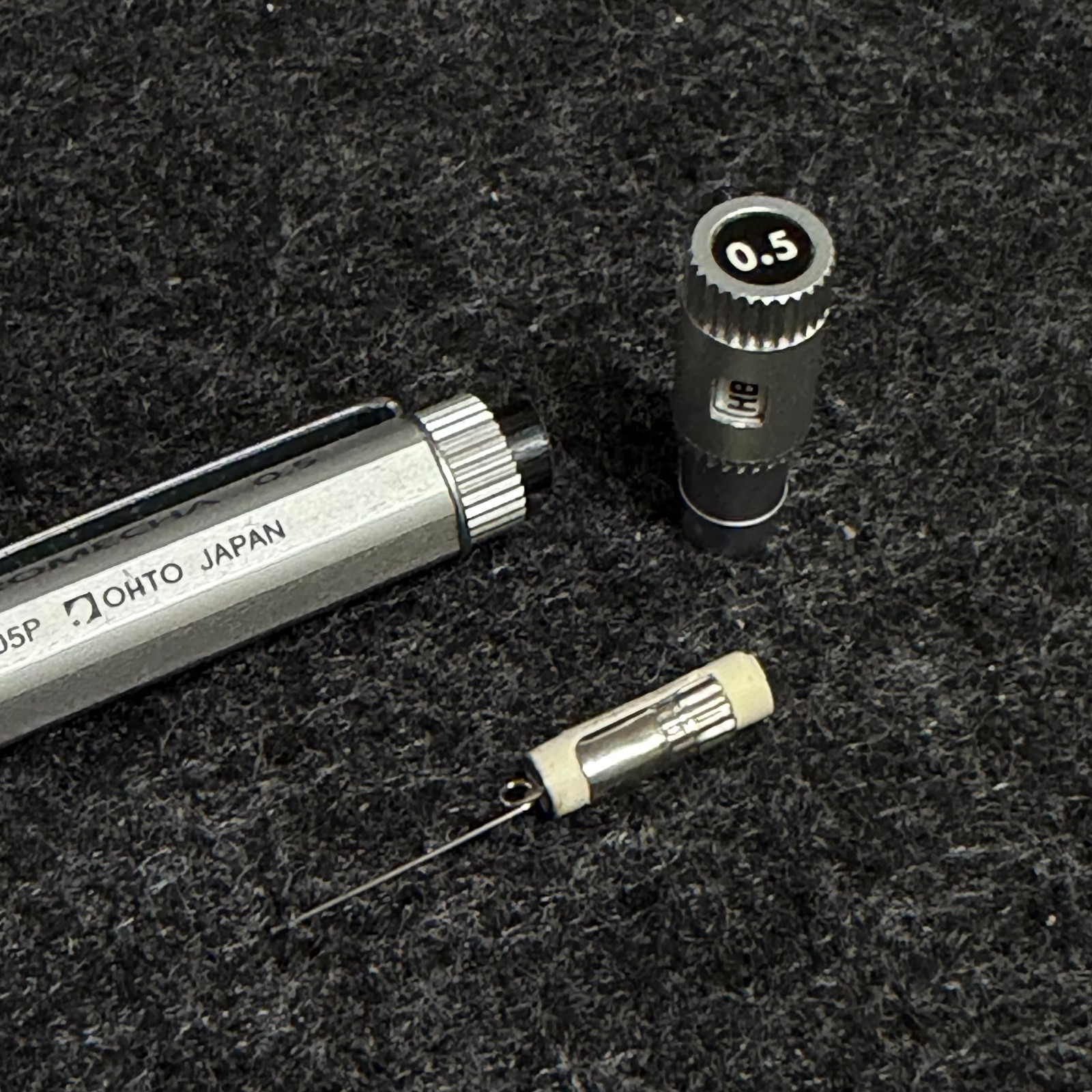 OHTO Super Promecha 0.5mm Drafting Pencil PM-1505P Silver Japan Used