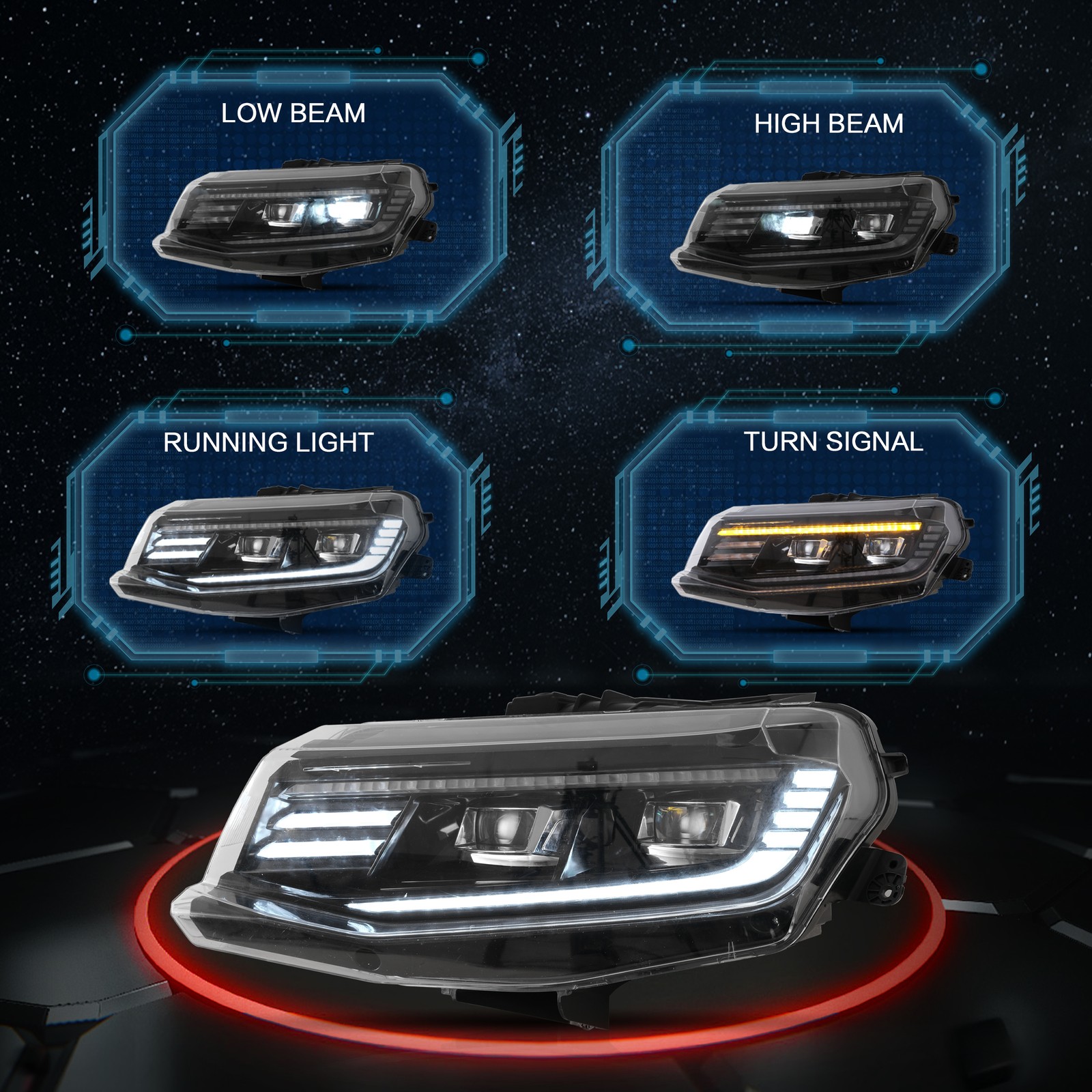 VLAND LED Headlights For 2016-2018 Chevrolet Camaro W/Sequential & Animation