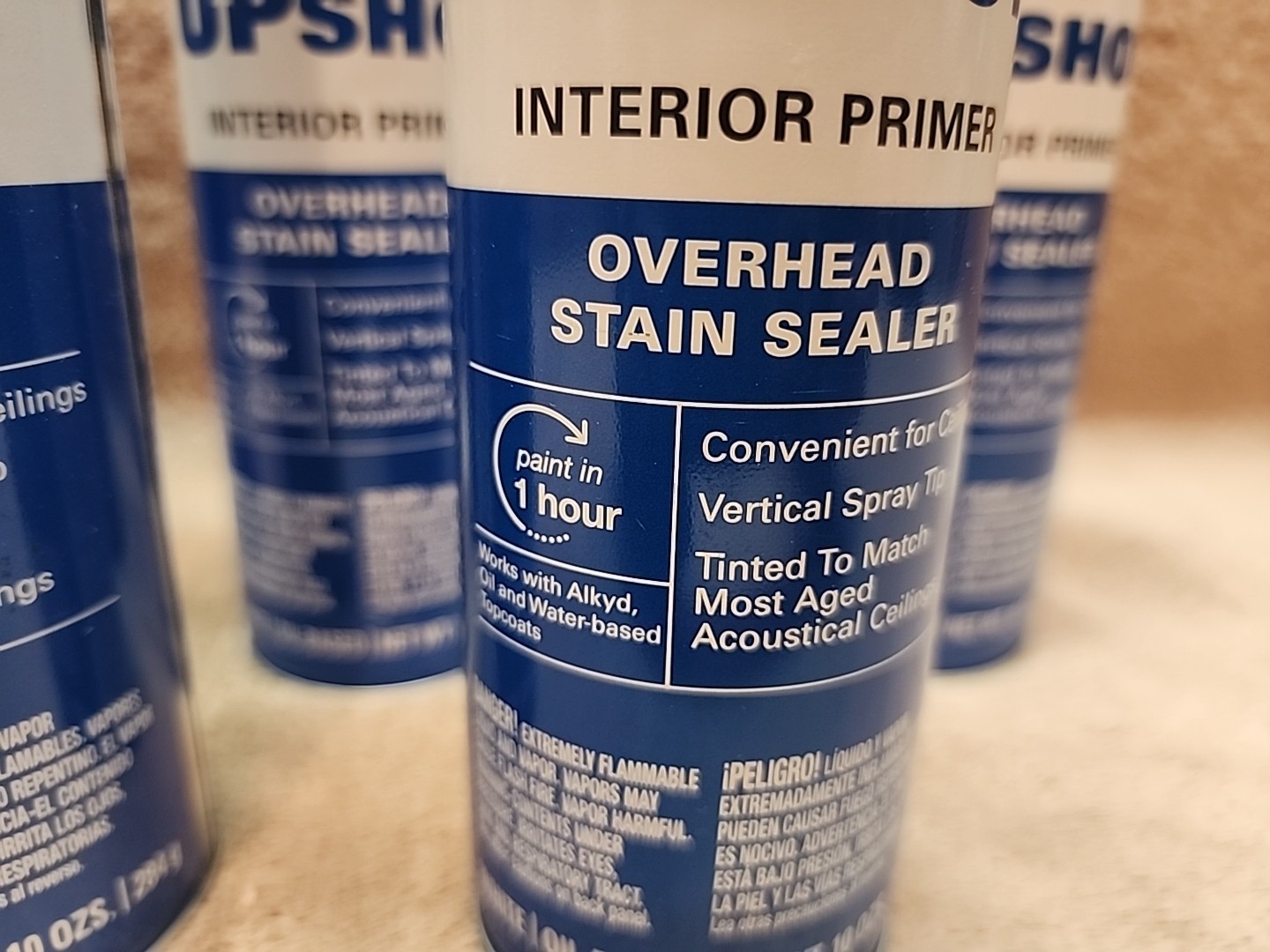 Lot of 5: KILZ UPSHOT OVERHEAD STAIN SEALER White Oil Based Primer 10oz. #11748