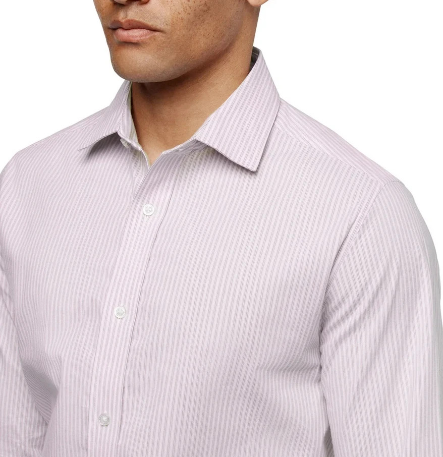 Banana Republic Men's Slim Fit Stretch Poplin Shirt Pink Size L
