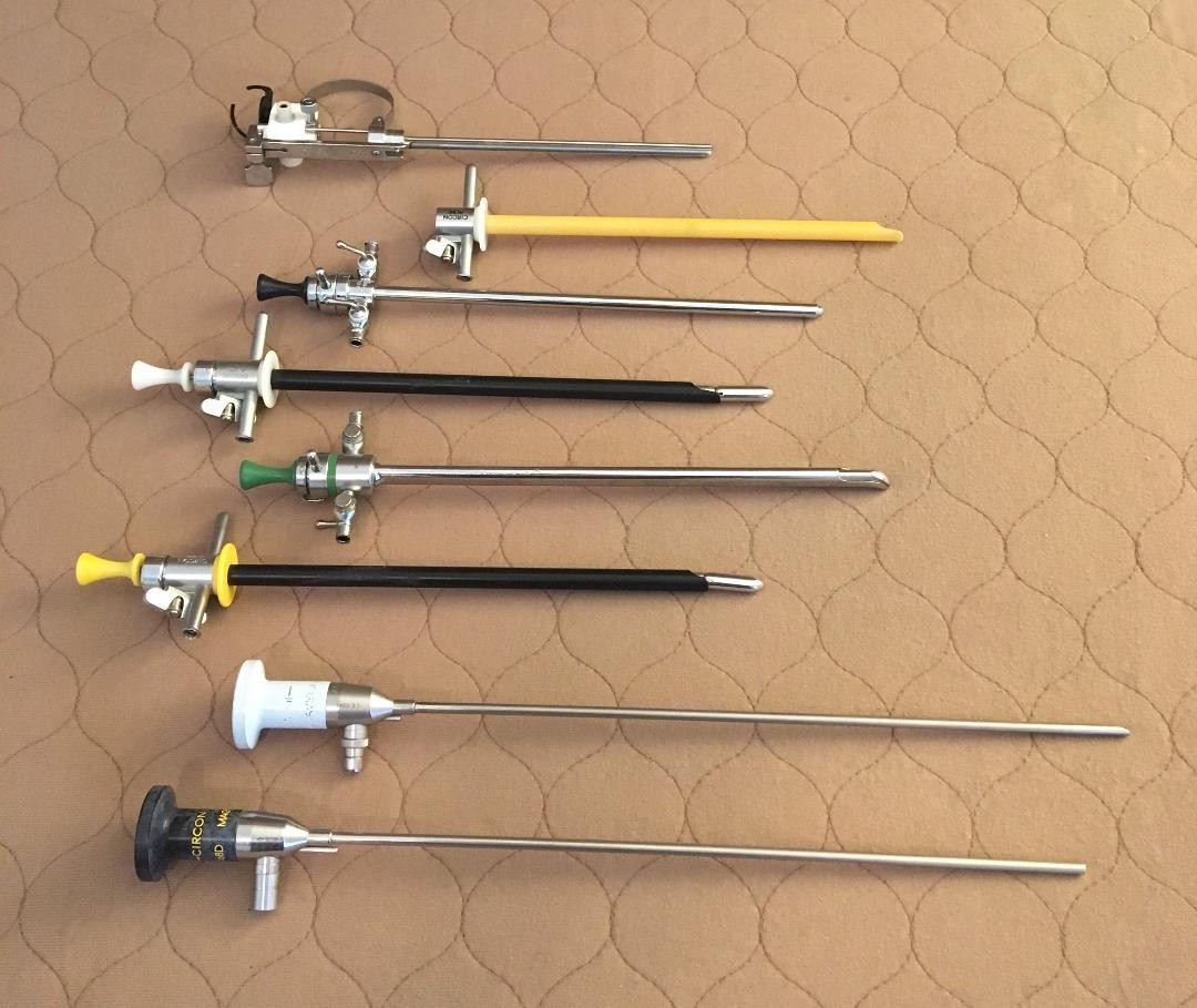 ACMI FO8168D & FO8168L 4mm Cystoscopes w/Sheaths, Obturators & Working Element