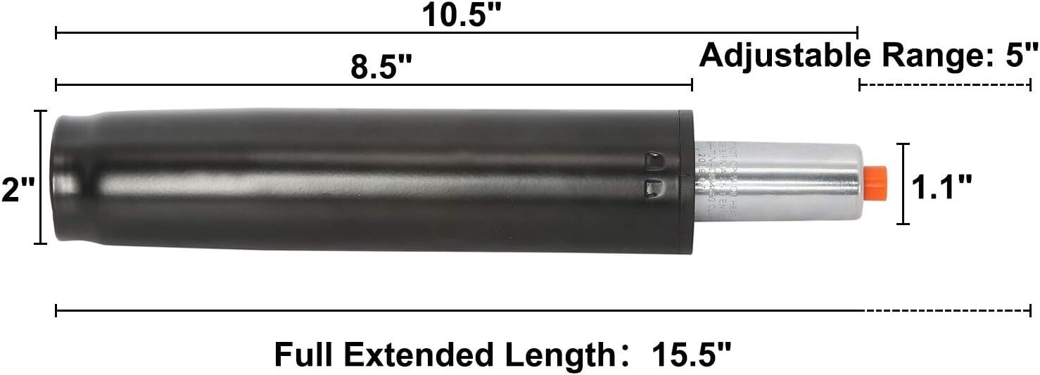 Office Chair Gas Lift Cylinder Replacement Pneumatic Shock Piston 10.5" to 15.5"