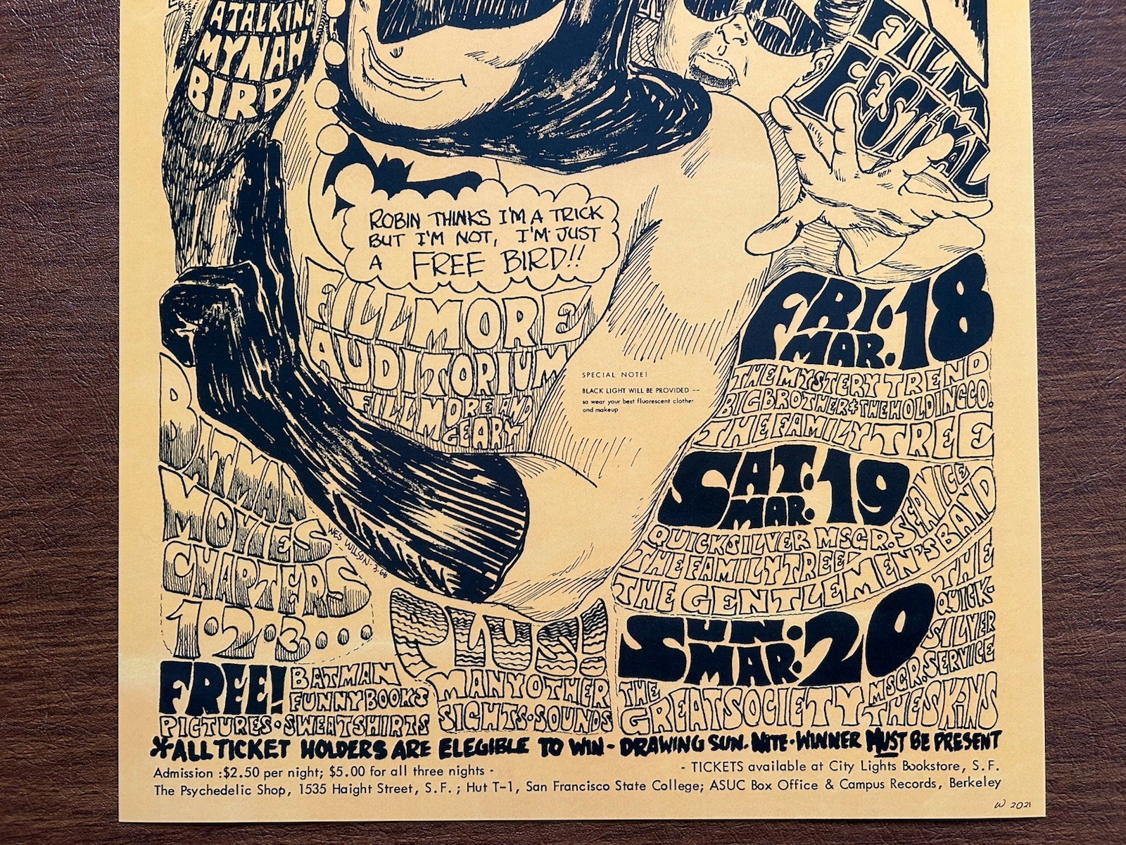 2021-FILLMORE BG-2 POSTER/6TH PRINTING-BIG BROTHER/GREAT SOCIETY/QMS-W. WILSON