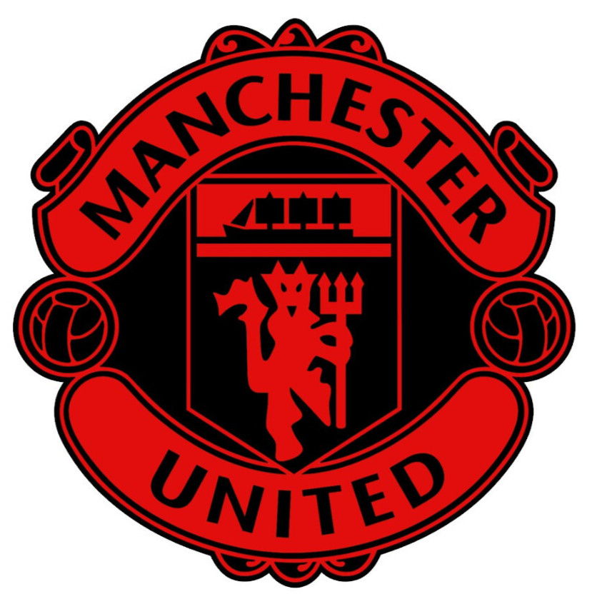 Manchester United F.C. Logo All Weather Vinyl Sticker/Decal Black and Red