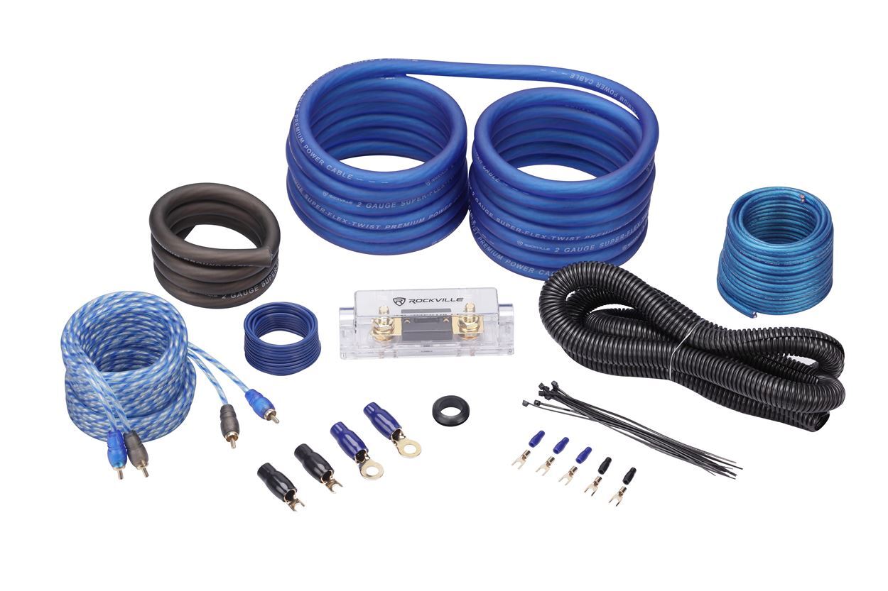 Rockville RWK21 2 Gauge Amp Installation Kit ANL Fuse Holder 100% Copper RCA