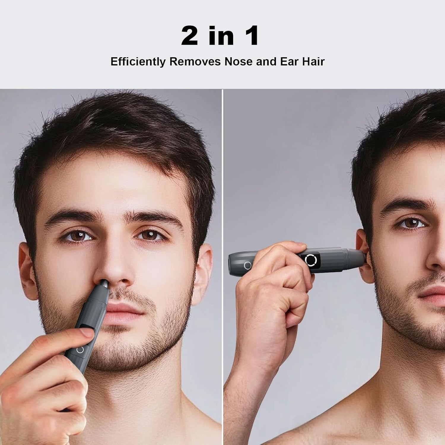 Ear and Nose Hair Trimmer with LED indicator USB Rechargeable Water Resistant