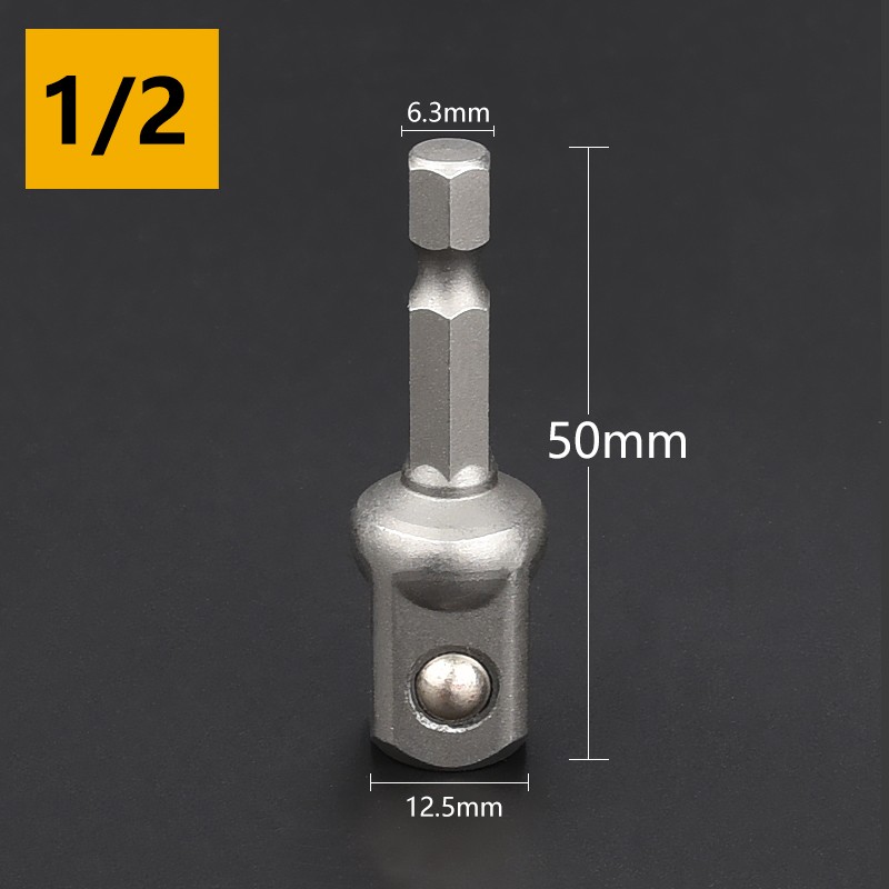 1/2" 1/4" 3/8" Socket Bits Adapter Hex Shank Impact Drill Driver Extension