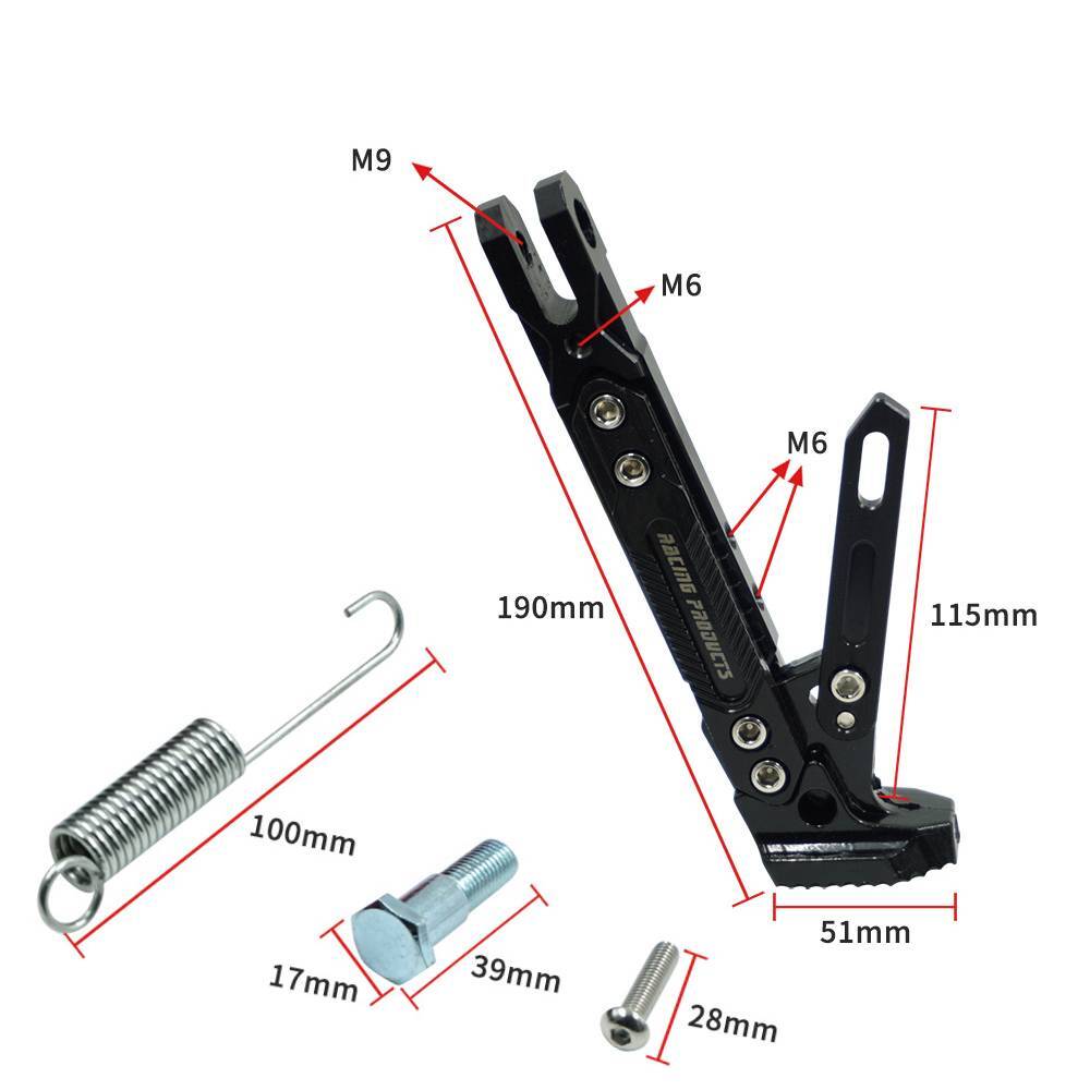 Universal Aluminum Alloy Adjustable Kickstand Foot Side Stand For Motorcycle
