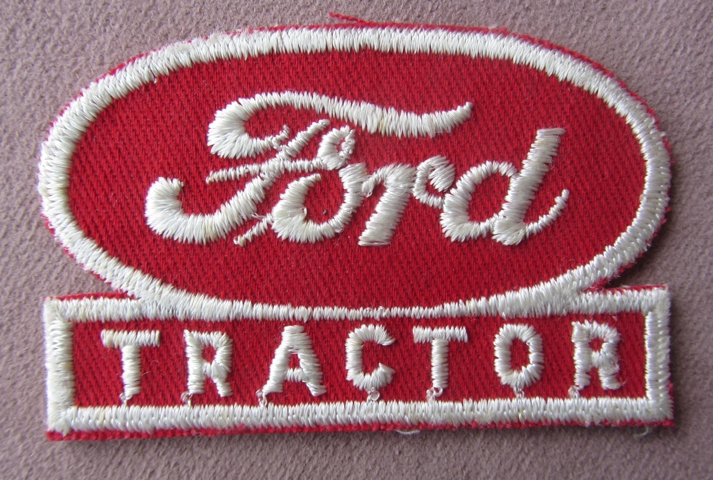 Original Vintage FORD TRACTOR Embroidered Patch Unused Red (Not Iron On)