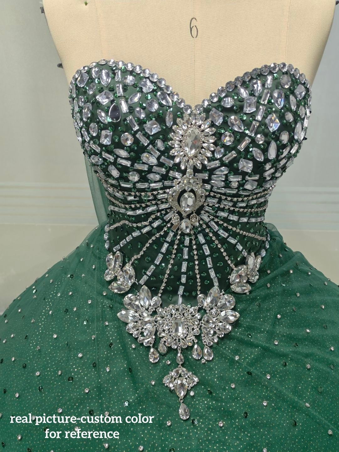 Luxury Sparkle Wedding Dresses Crystal with Detachable Back Train Bridal Gown