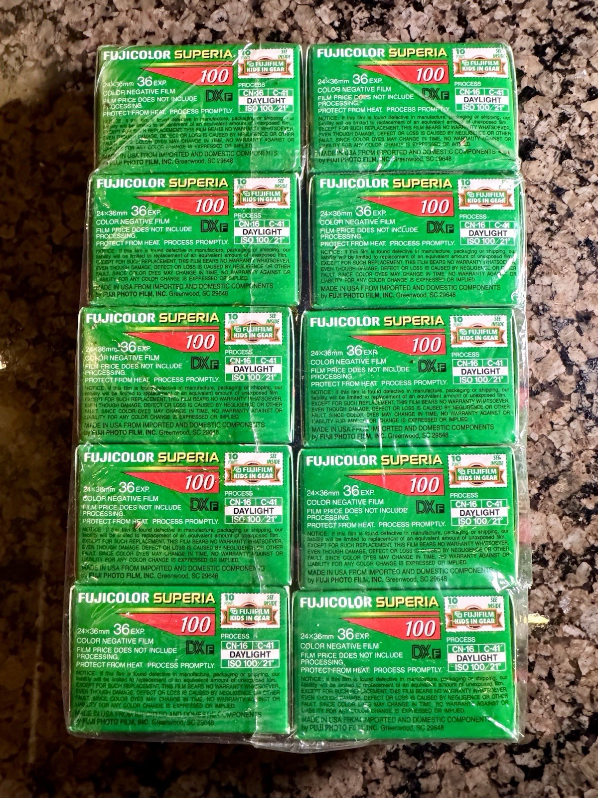 NIB Lot 10 Unopened Fujifilm Superia 100 CN 135 36 Exp 35mm Film Expired 11/2000