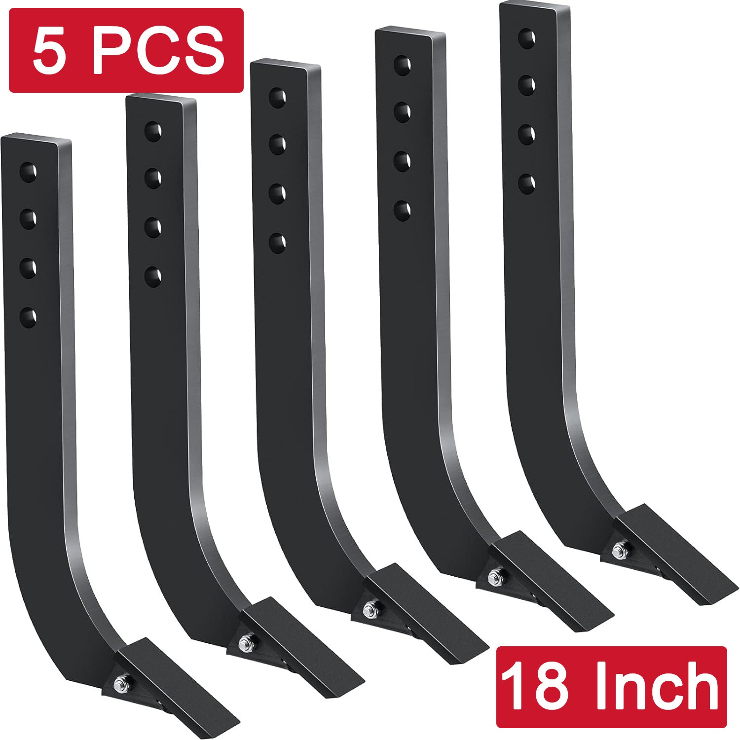 5 PCS Box Blade Shank for Tractor 18" Ripper Shanks Scarifier Tooth with 4 Holes