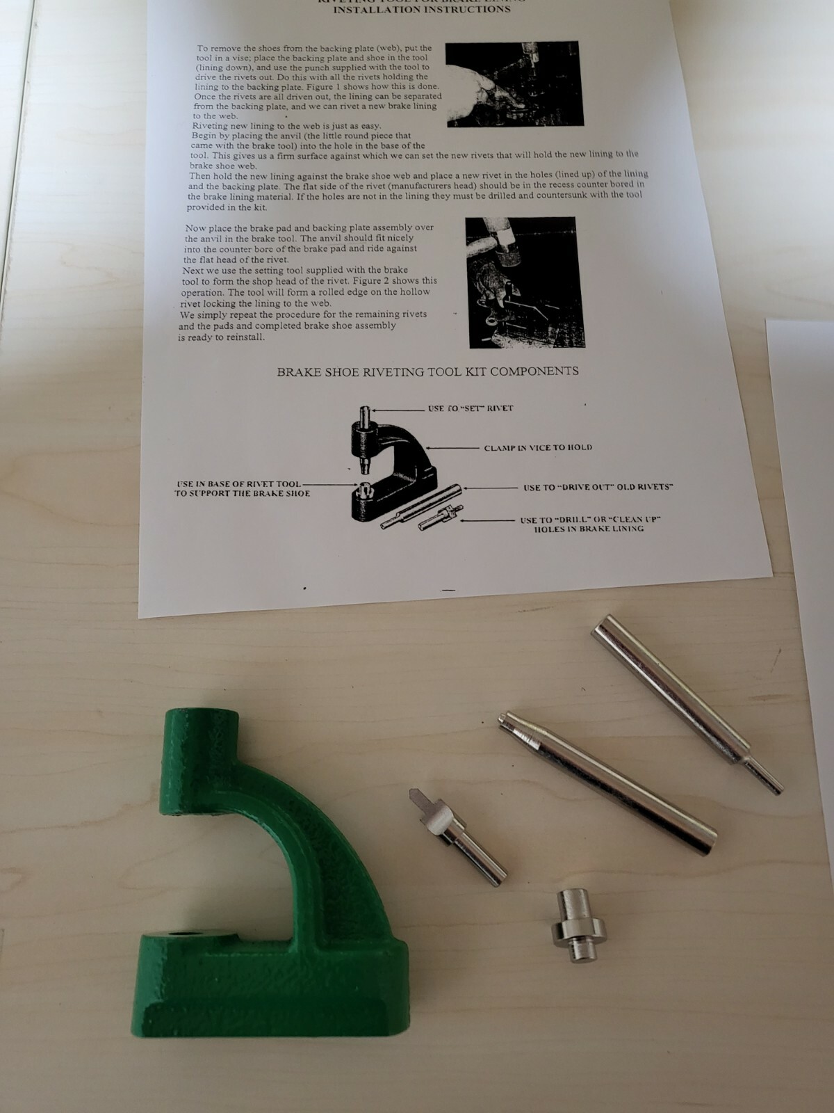 Brake Shoe Rivet Tool, Brake Shoe Lining Rivet Tool 1900-1960s